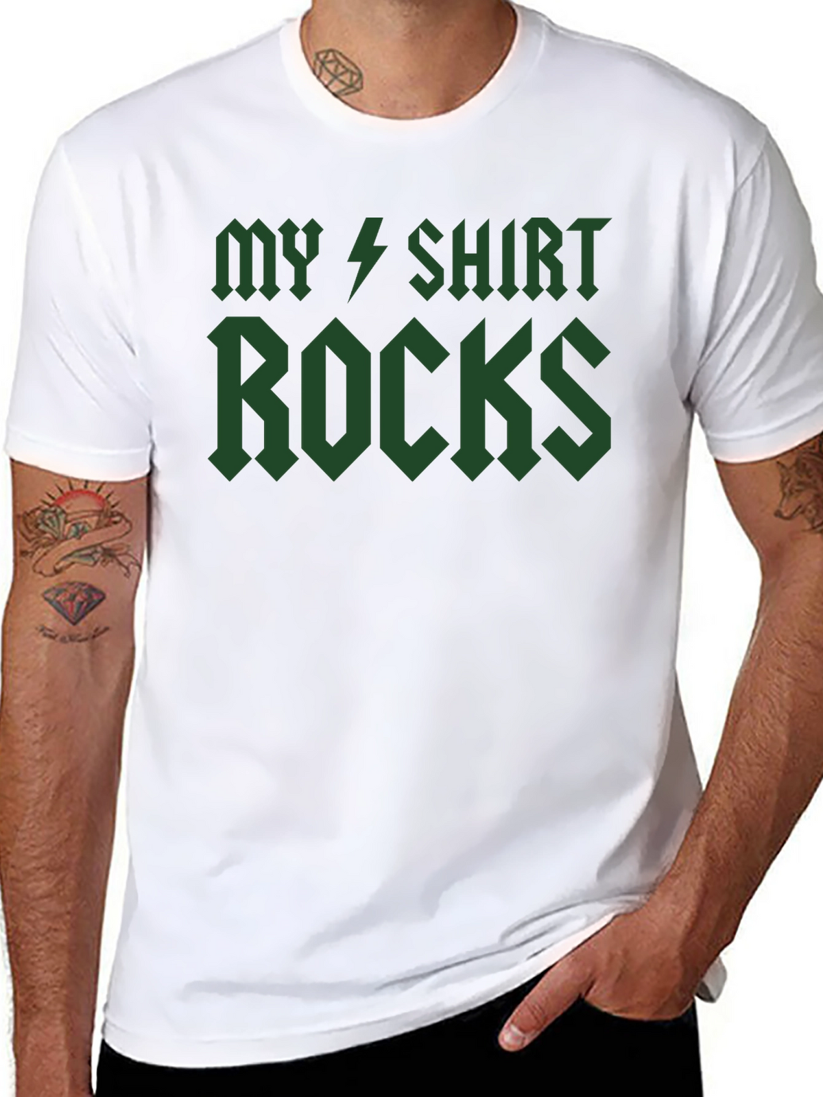 My Shirt Rocks T-Shirt - Green Graphic Tee