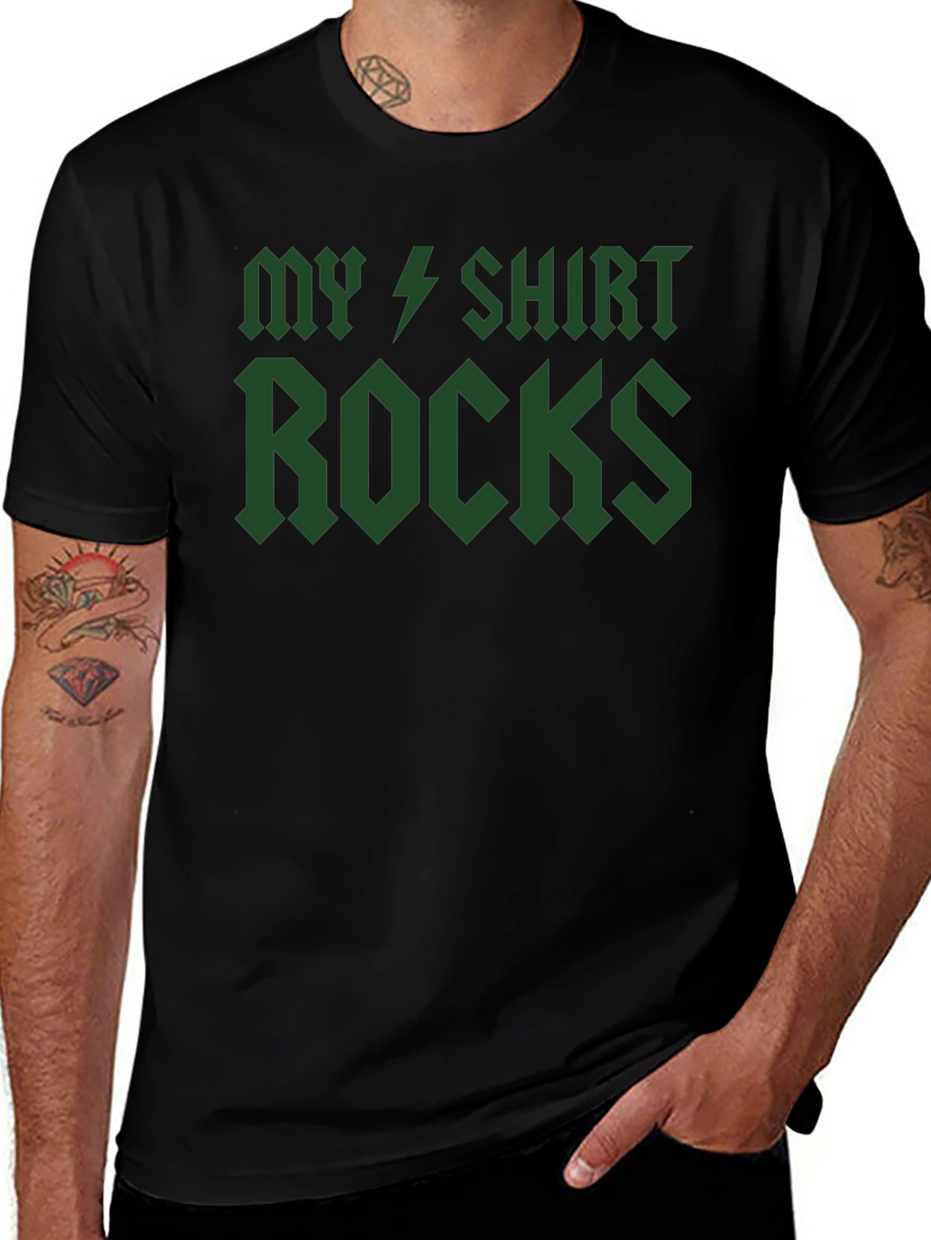 My Shirt Rocks T-Shirt - Green Graphic Tee