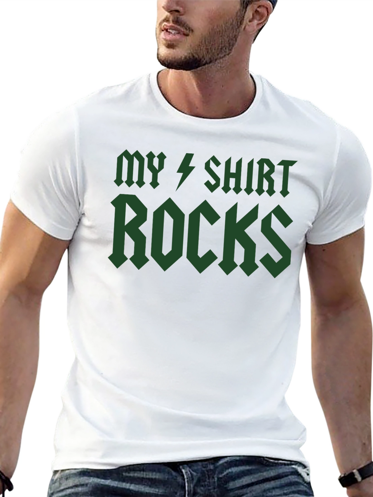 My Shirt Rocks T-Shirt - Green Graphic Tee