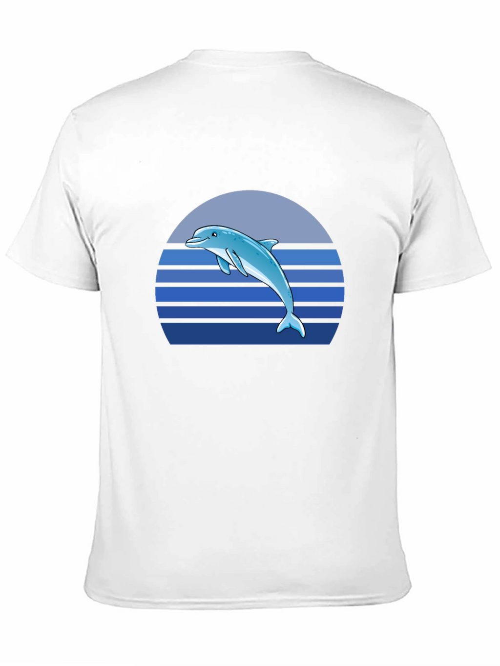 Dolphin Sunset Graphic Tee - Black Cotton T-Shirt