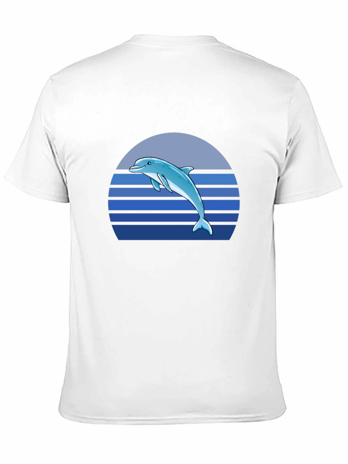 Dolphin Sunset Graphic Tee - Black Cotton T-Shirt