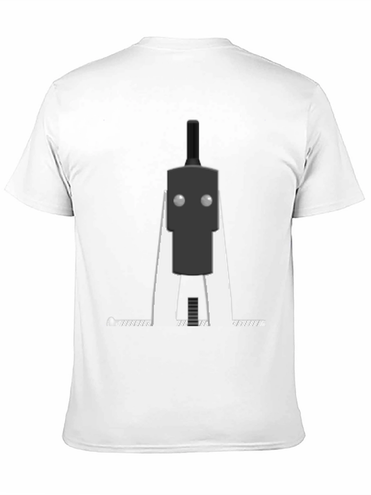 Minimalist Robot Graphic T-Shirt - Black