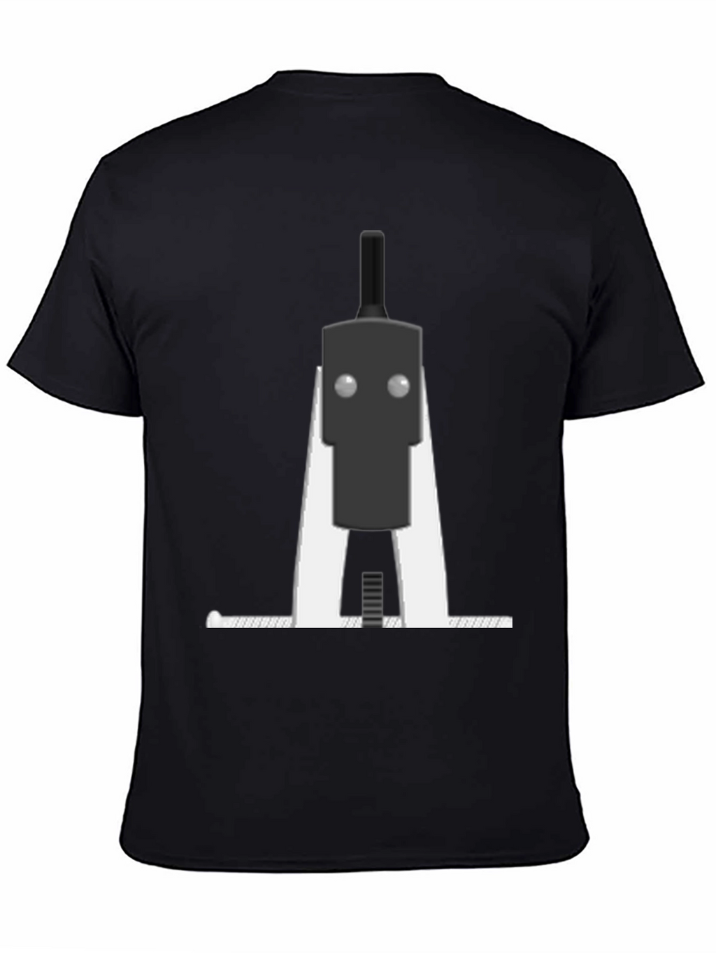 Minimalist Robot Graphic T-Shirt - Black