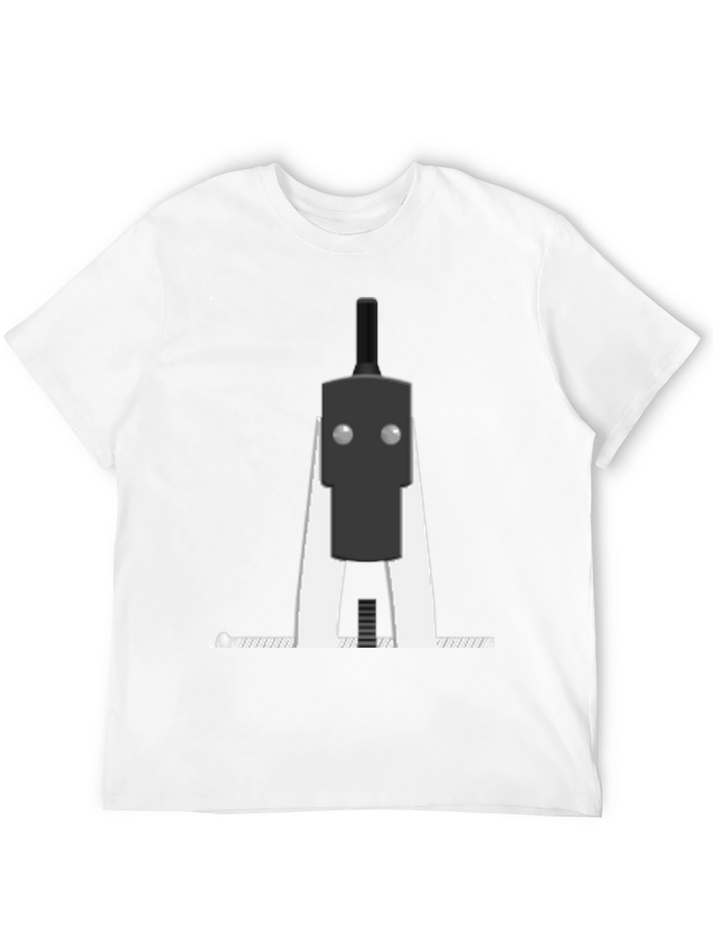Minimalist Robot Graphic T-Shirt - Black