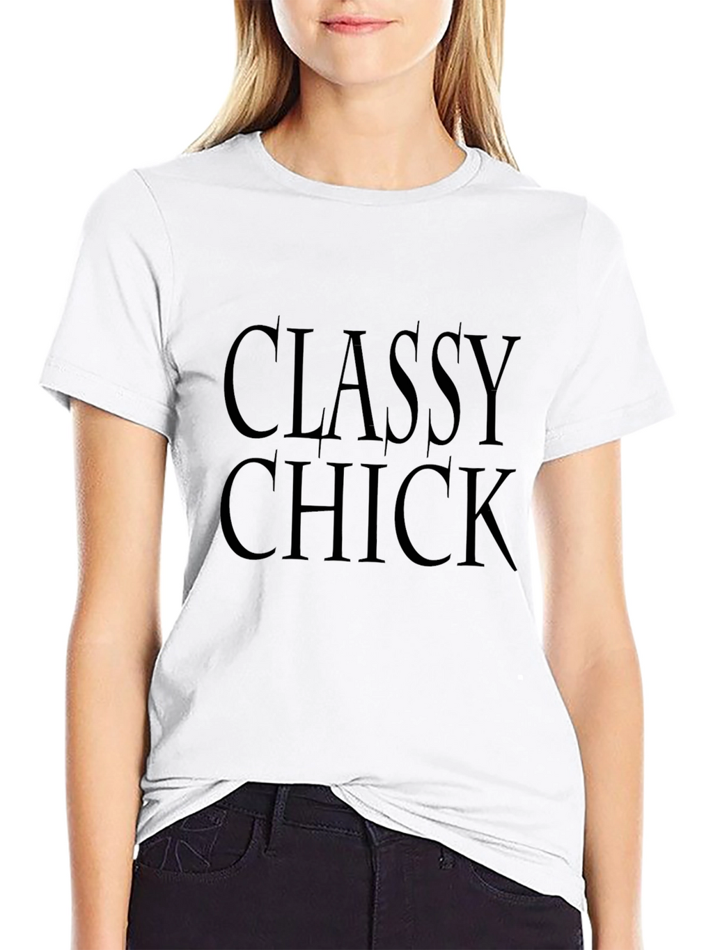 Classy Chick Graphic Print Black Tee