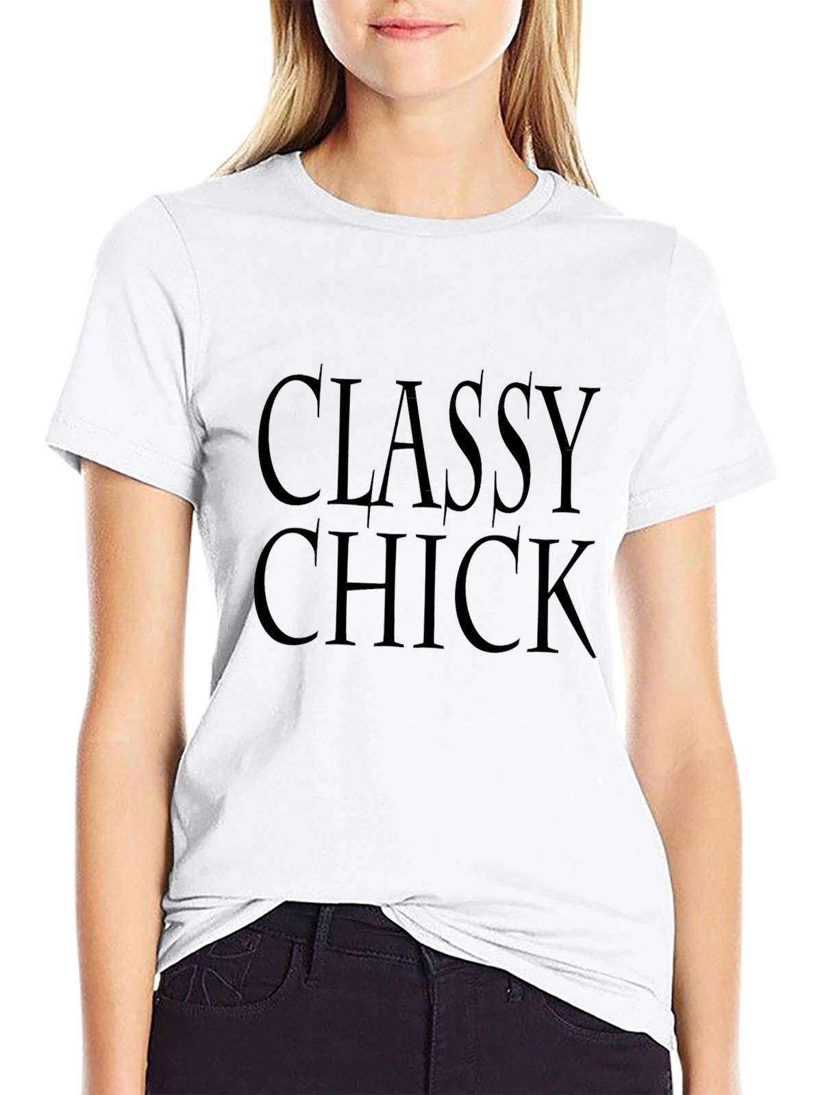 Classy Chick Graphic Print Black Tee