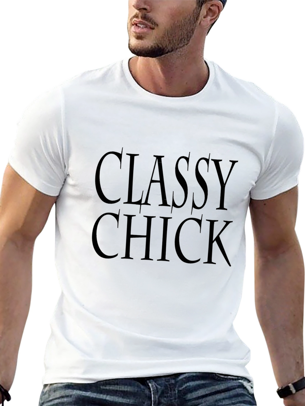 Classy Chick Graphic Print Black Tee