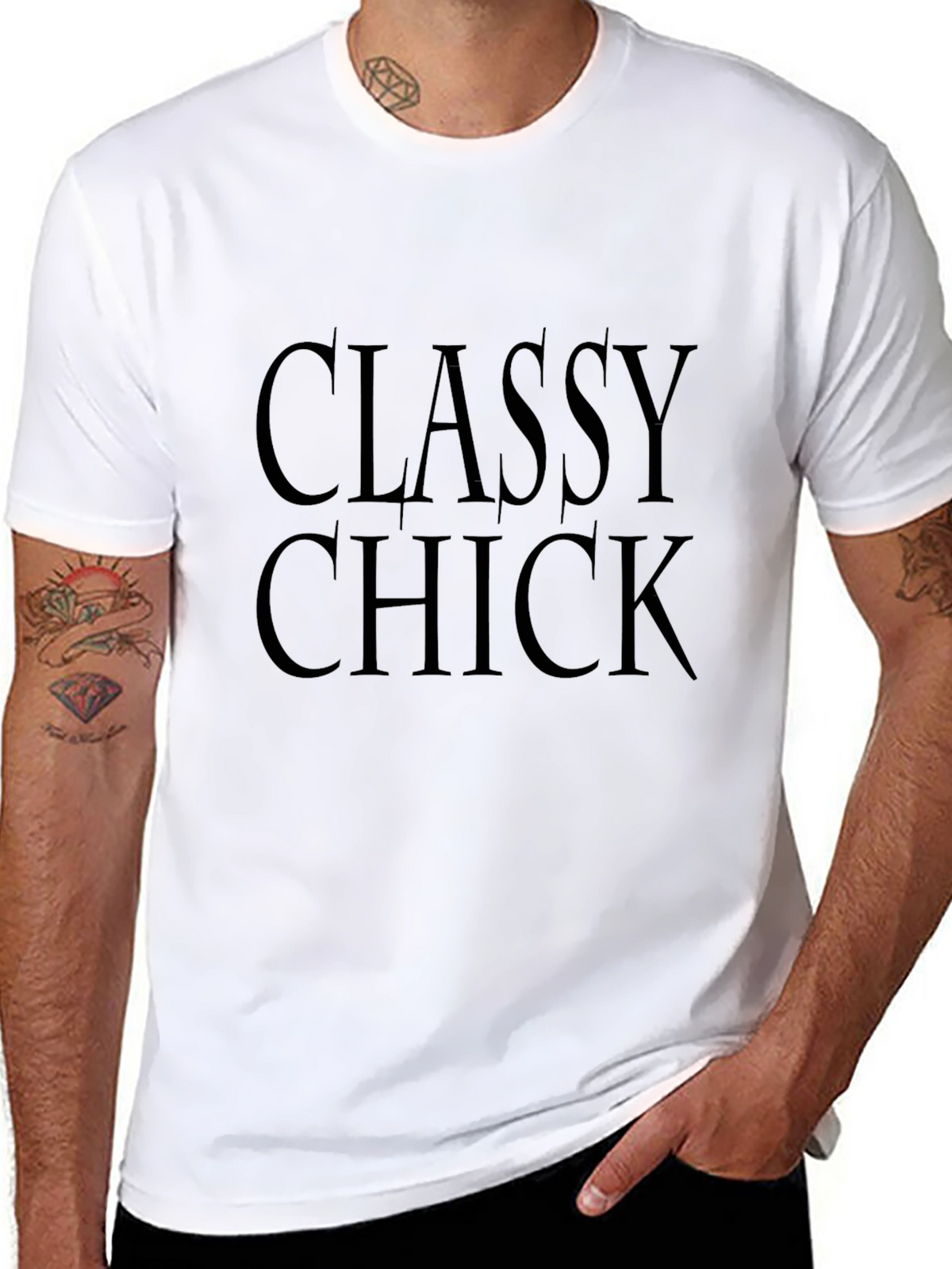 Classy Chick Graphic Print Black Tee