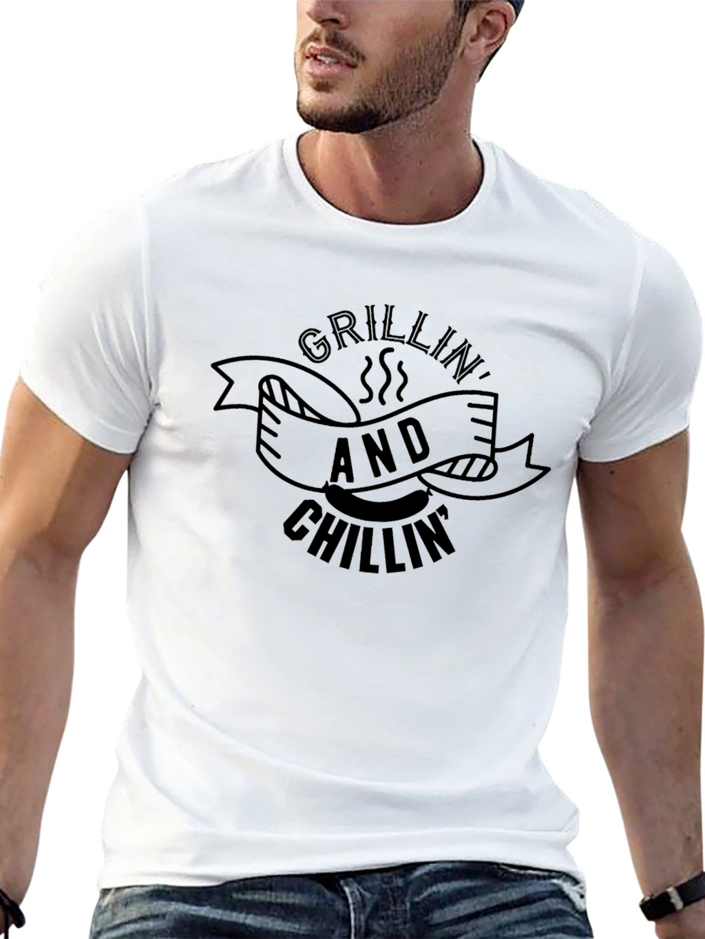 Grillin and Chillin Black T-Shirt