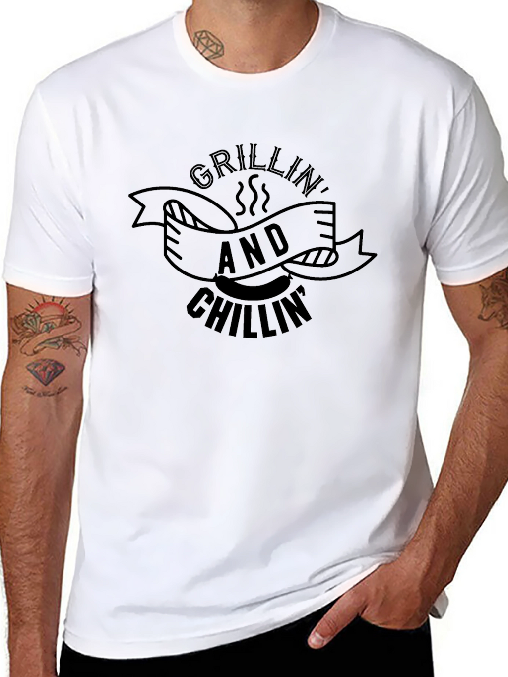 Grillin and Chillin Black T-Shirt