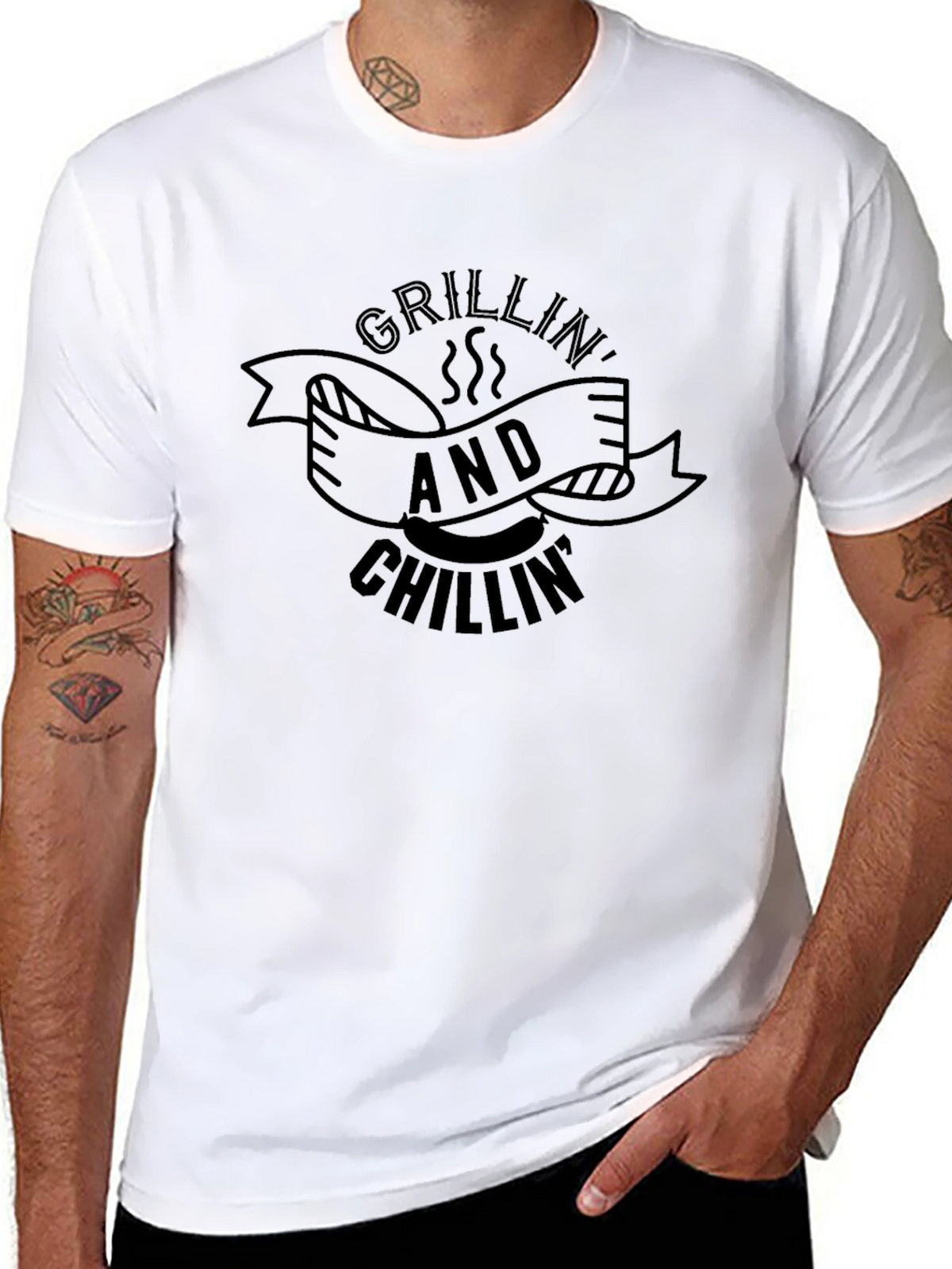 Grillin and Chillin Black T-Shirt