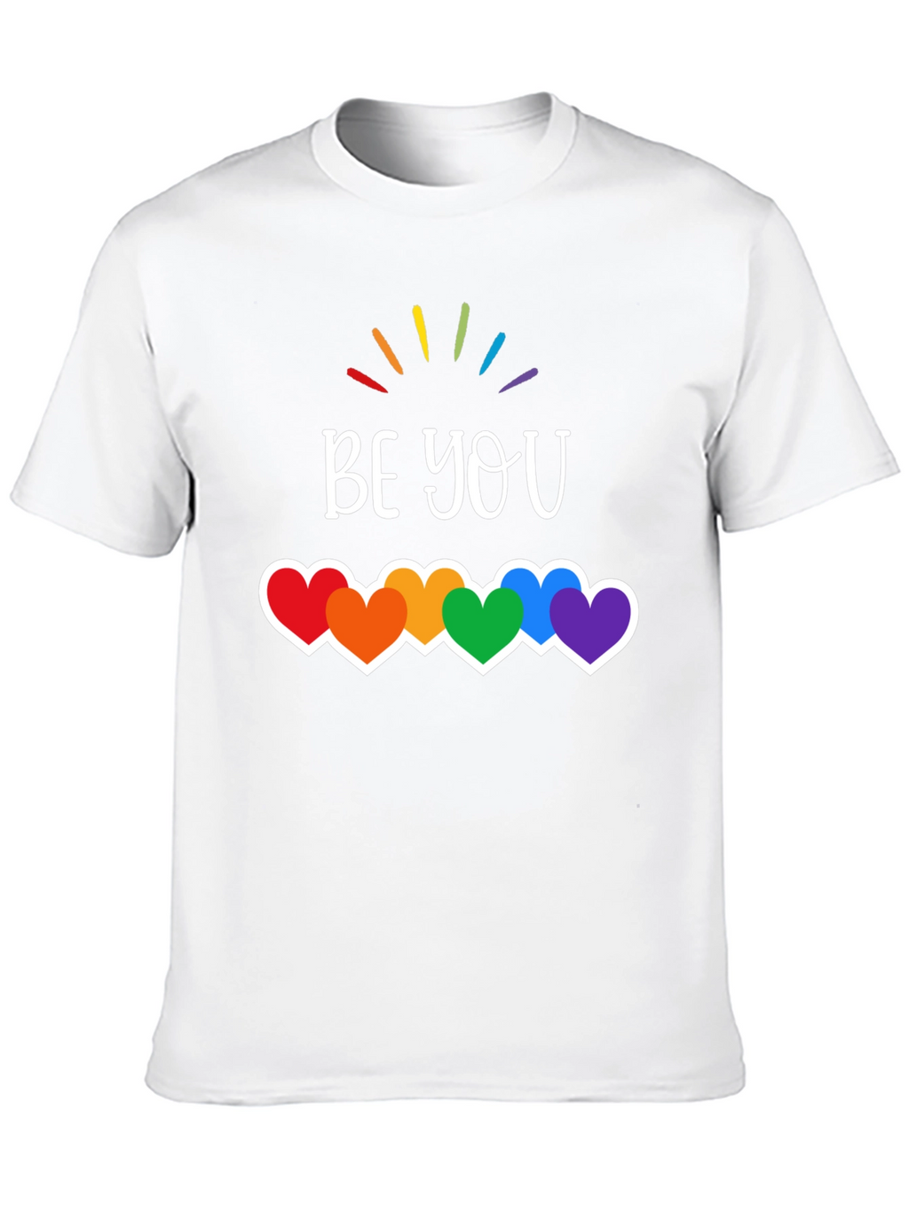 Be You Pride T-Shirt - Rainbow Hearts LGBTQ Tee