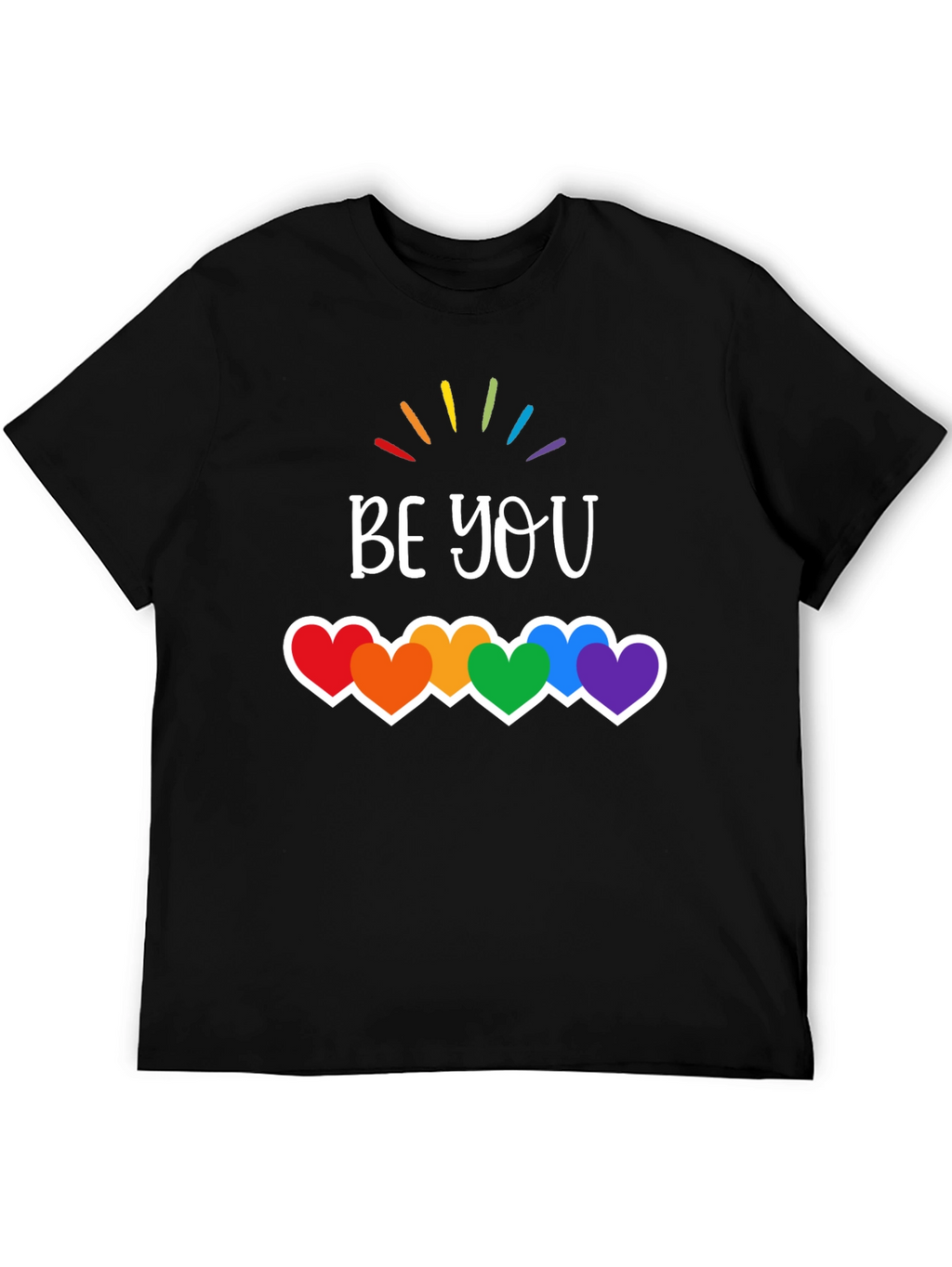 Be You Pride T-Shirt - Rainbow Hearts LGBTQ Tee