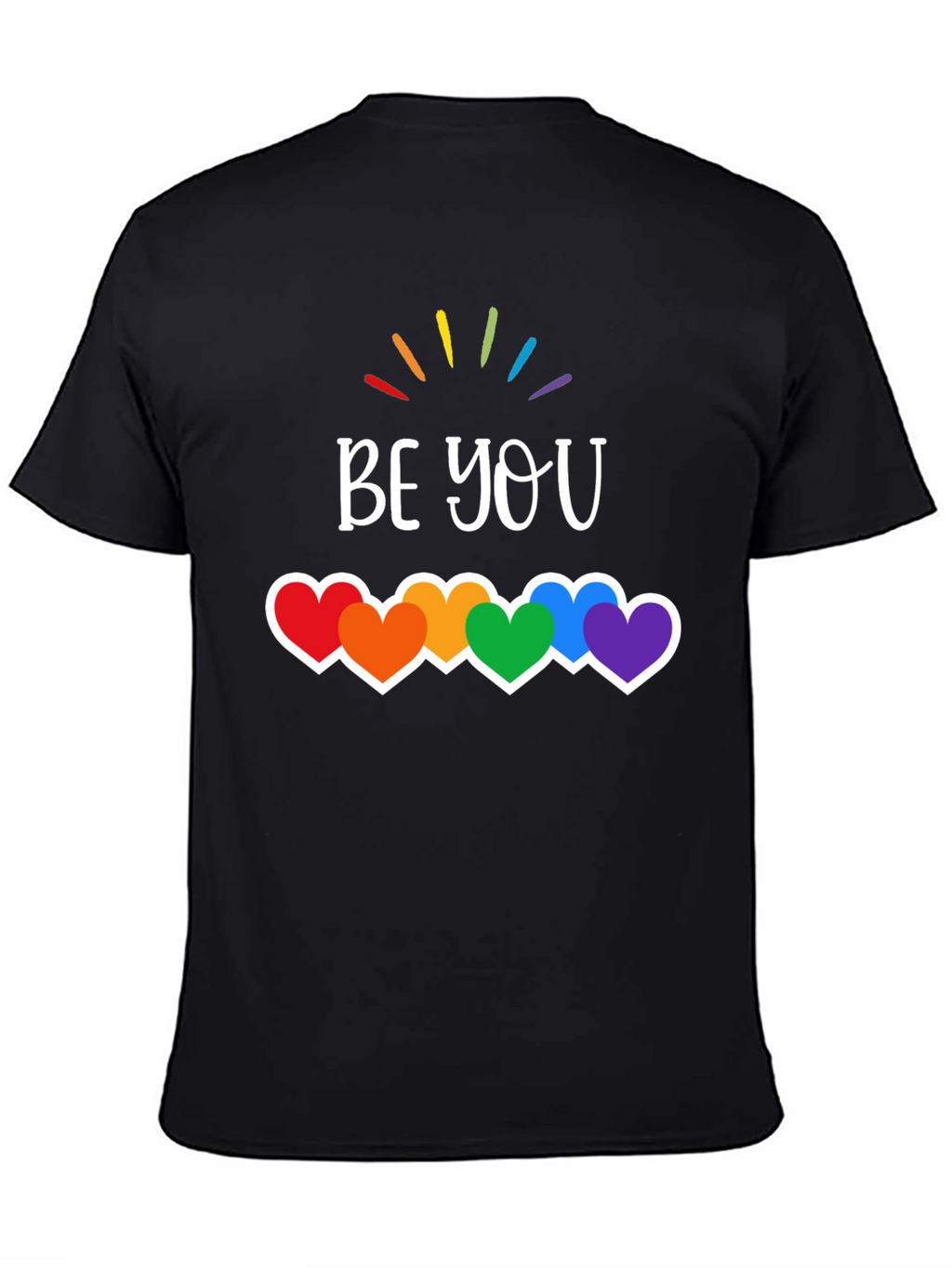 Be You Pride T-Shirt - Rainbow Hearts LGBTQ Tee