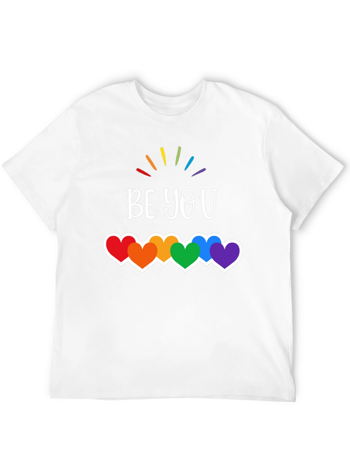 Be You Pride T-Shirt - Rainbow Hearts LGBTQ Tee