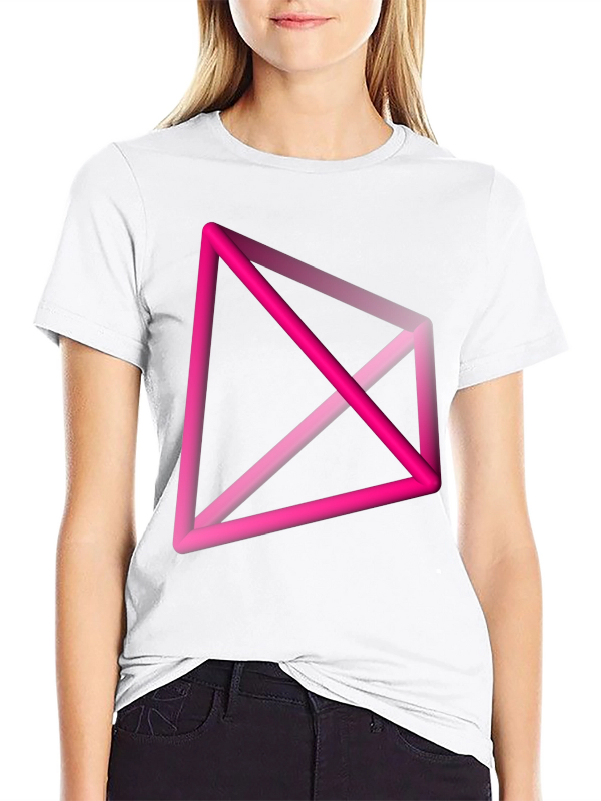 Abstract Geometric Pink T-Shirt
