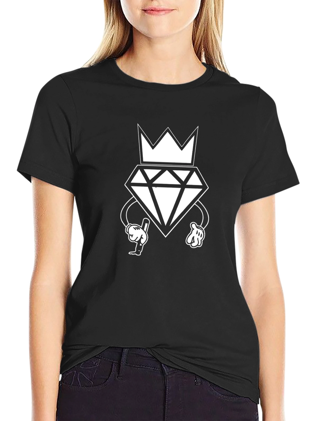 Diamond Crown Graphic Black T-Shirt
