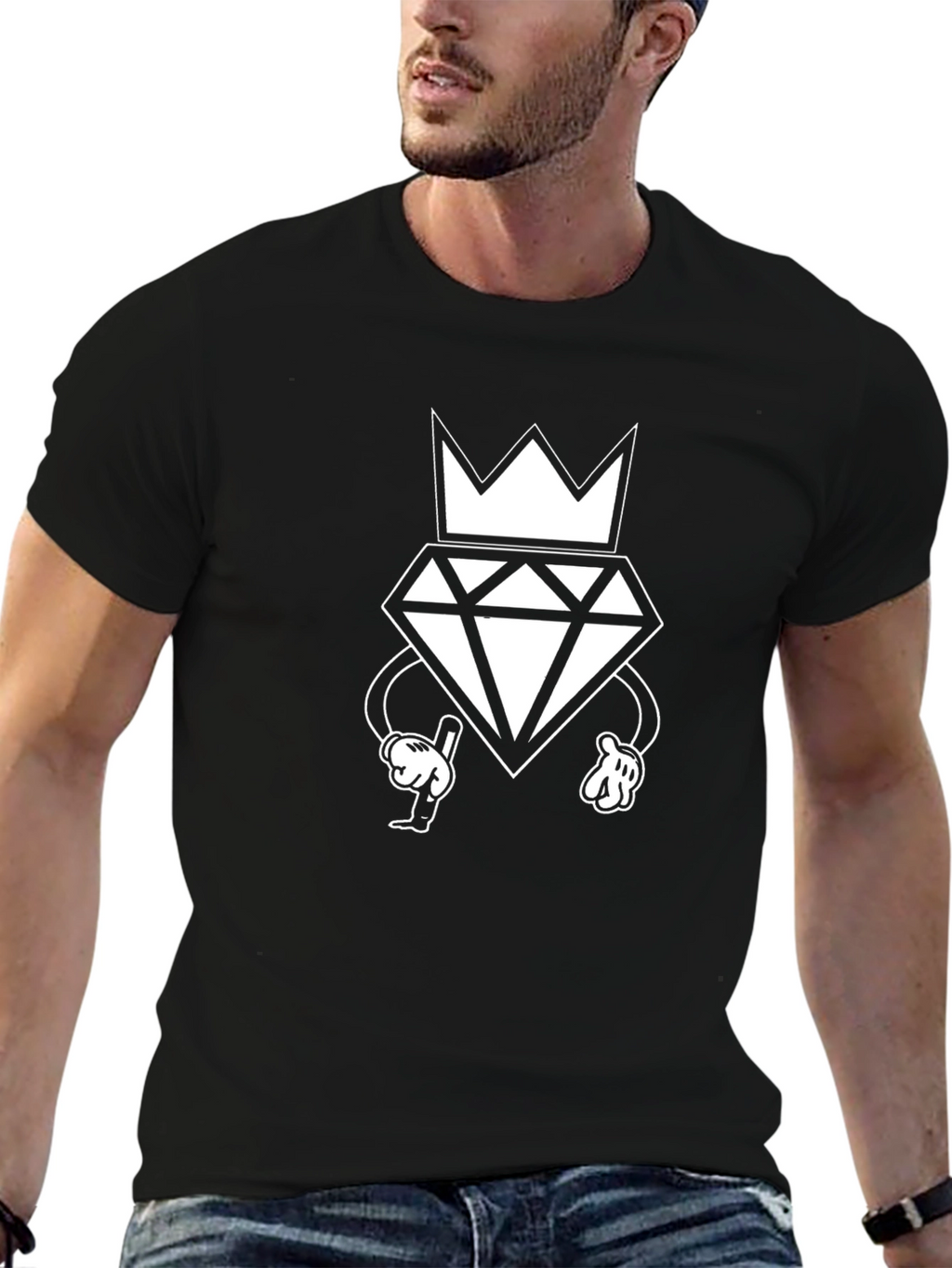 Diamond Crown Graphic Black T-Shirt