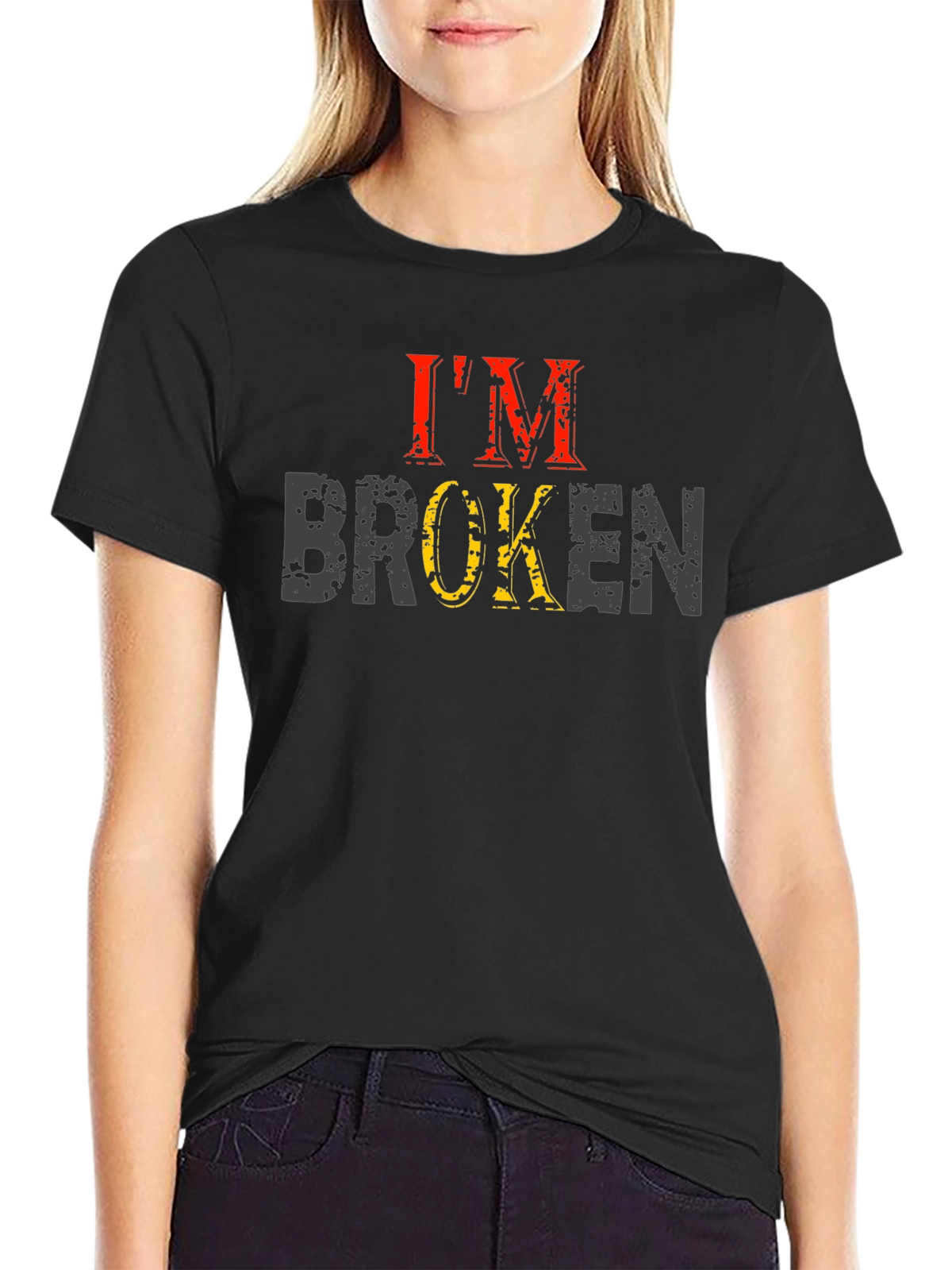 Im Broken Graphic Tee - Distressed Print