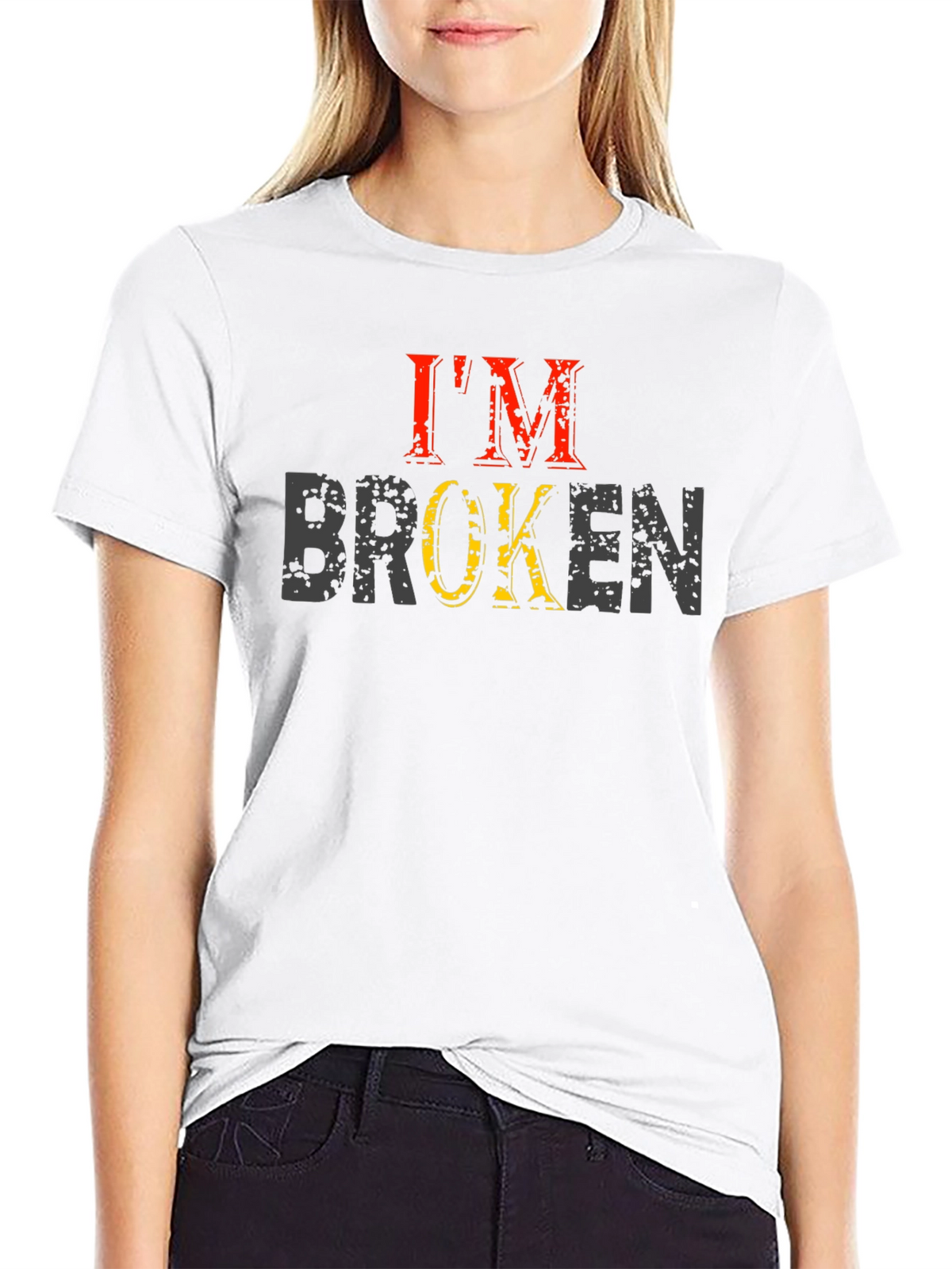 Im Broken Graphic Tee - Distressed Print