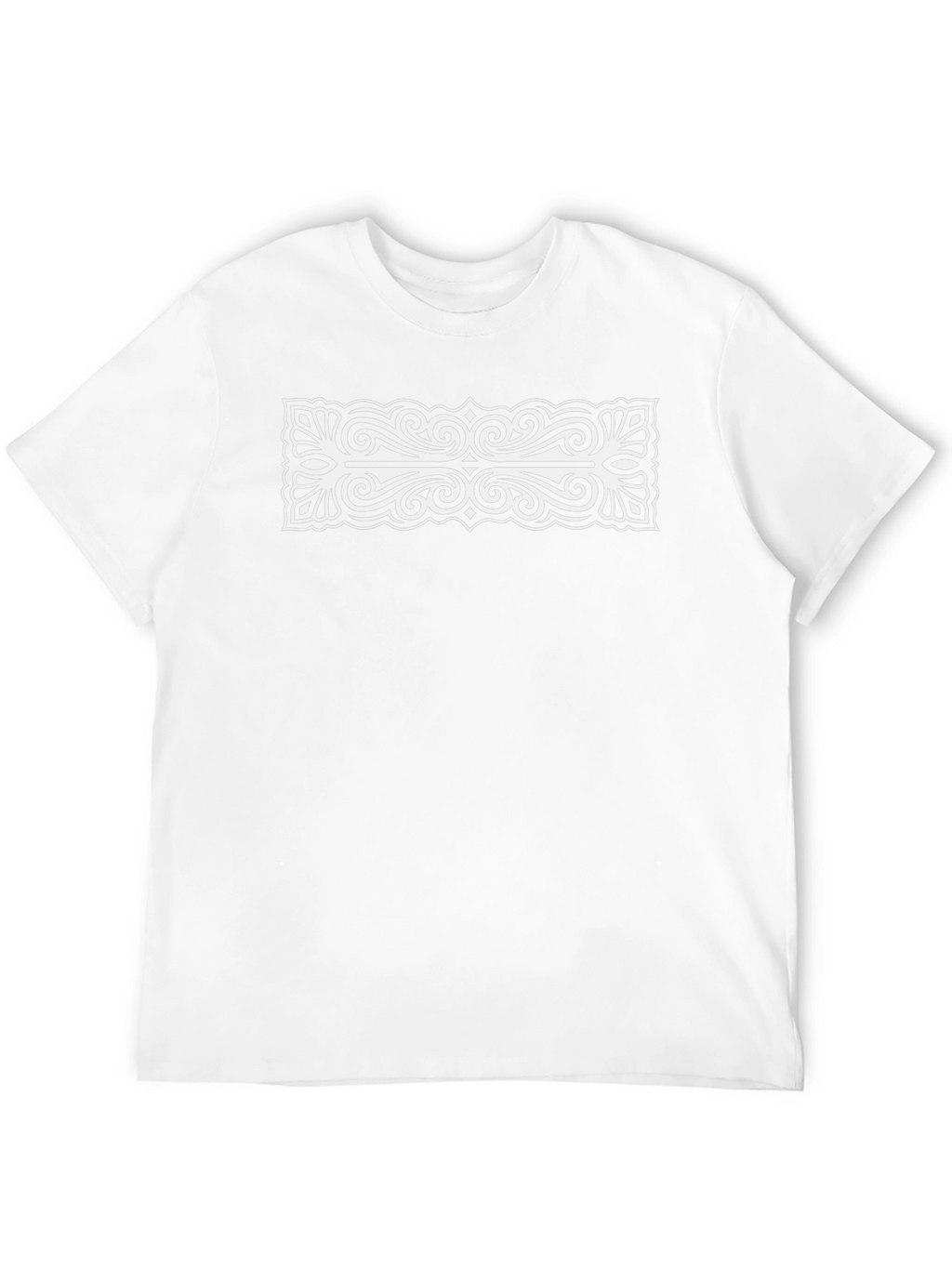 Black Tee with Ornate White Pattern Graphic