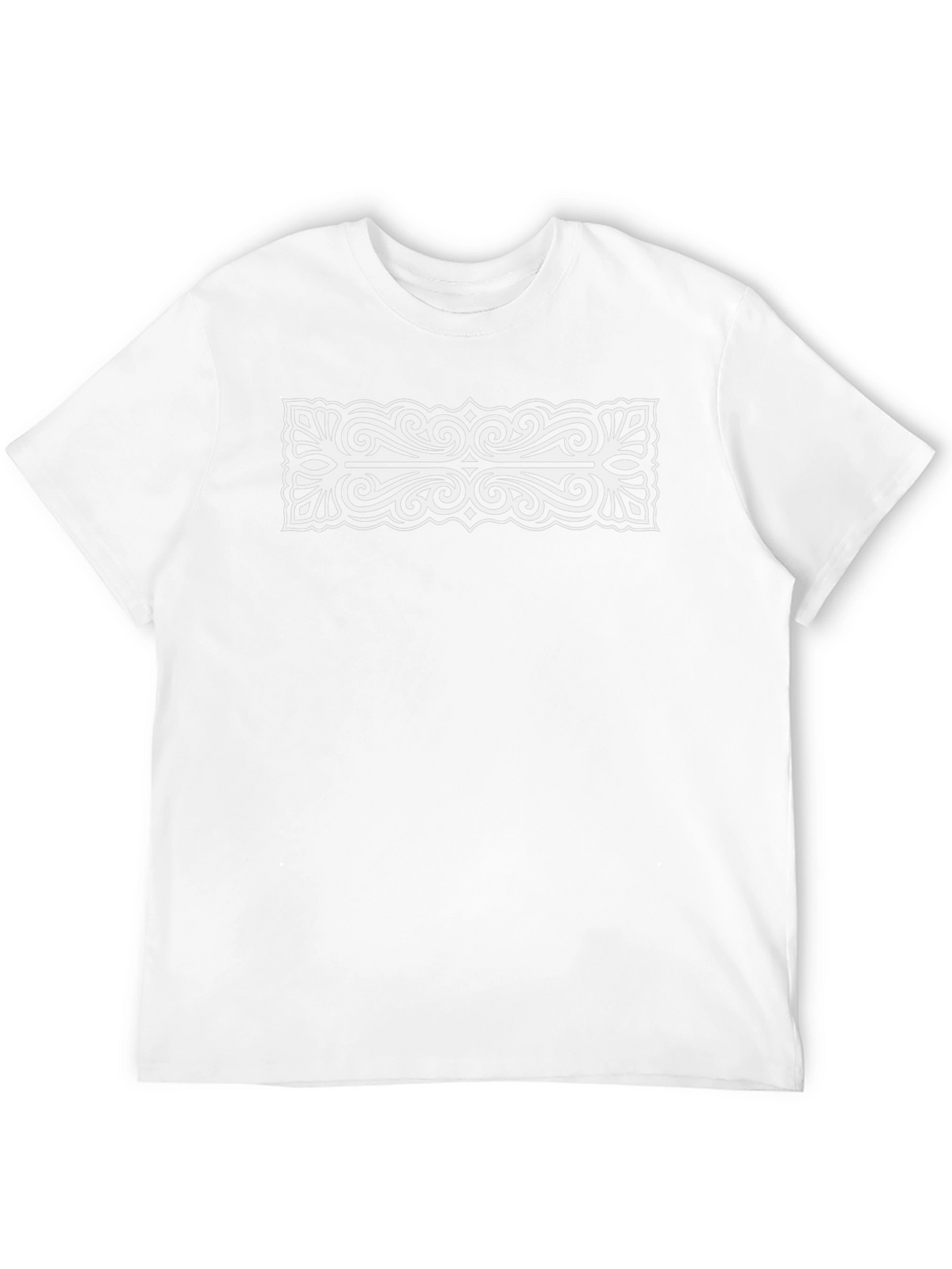 Black Tee with Ornate White Pattern Graphic
