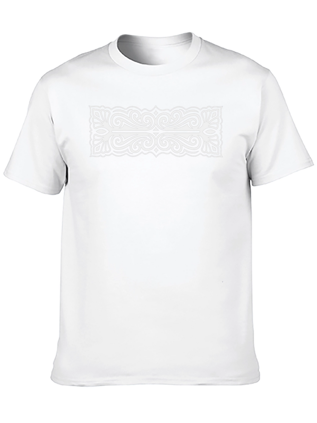 Black Tee with Ornate White Pattern Graphic
