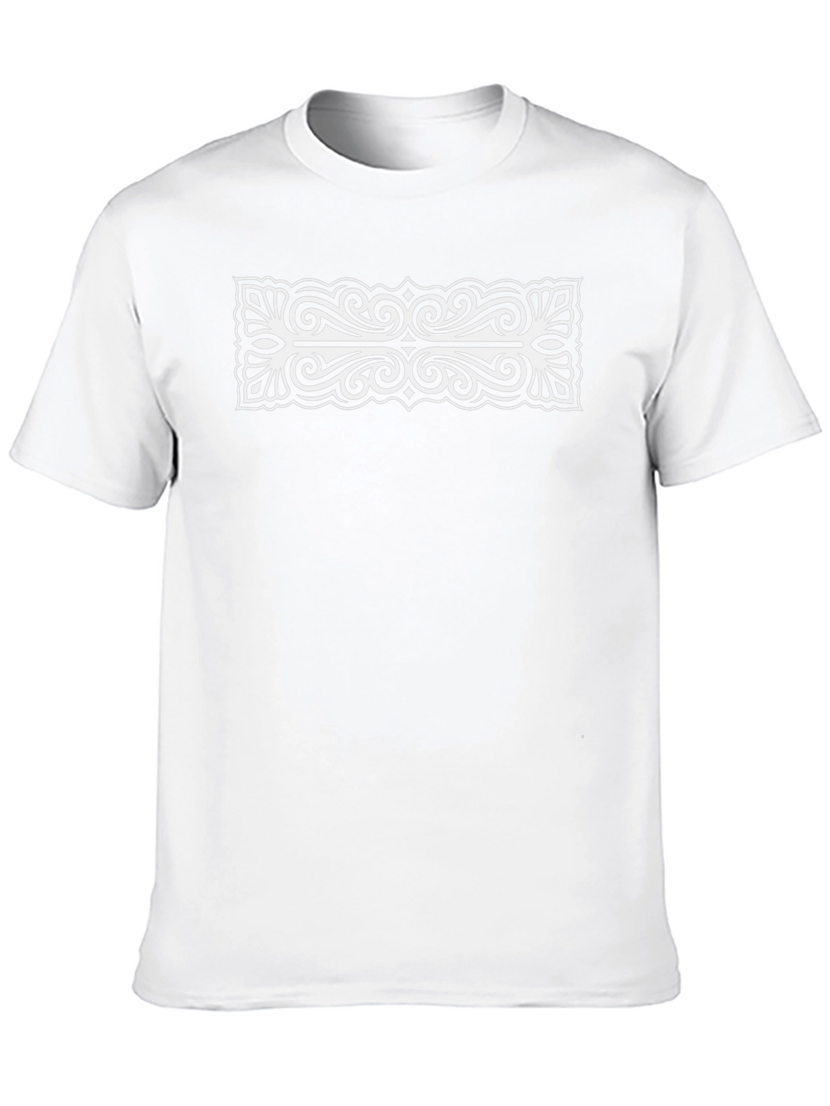 Black Tee with Ornate White Pattern Graphic