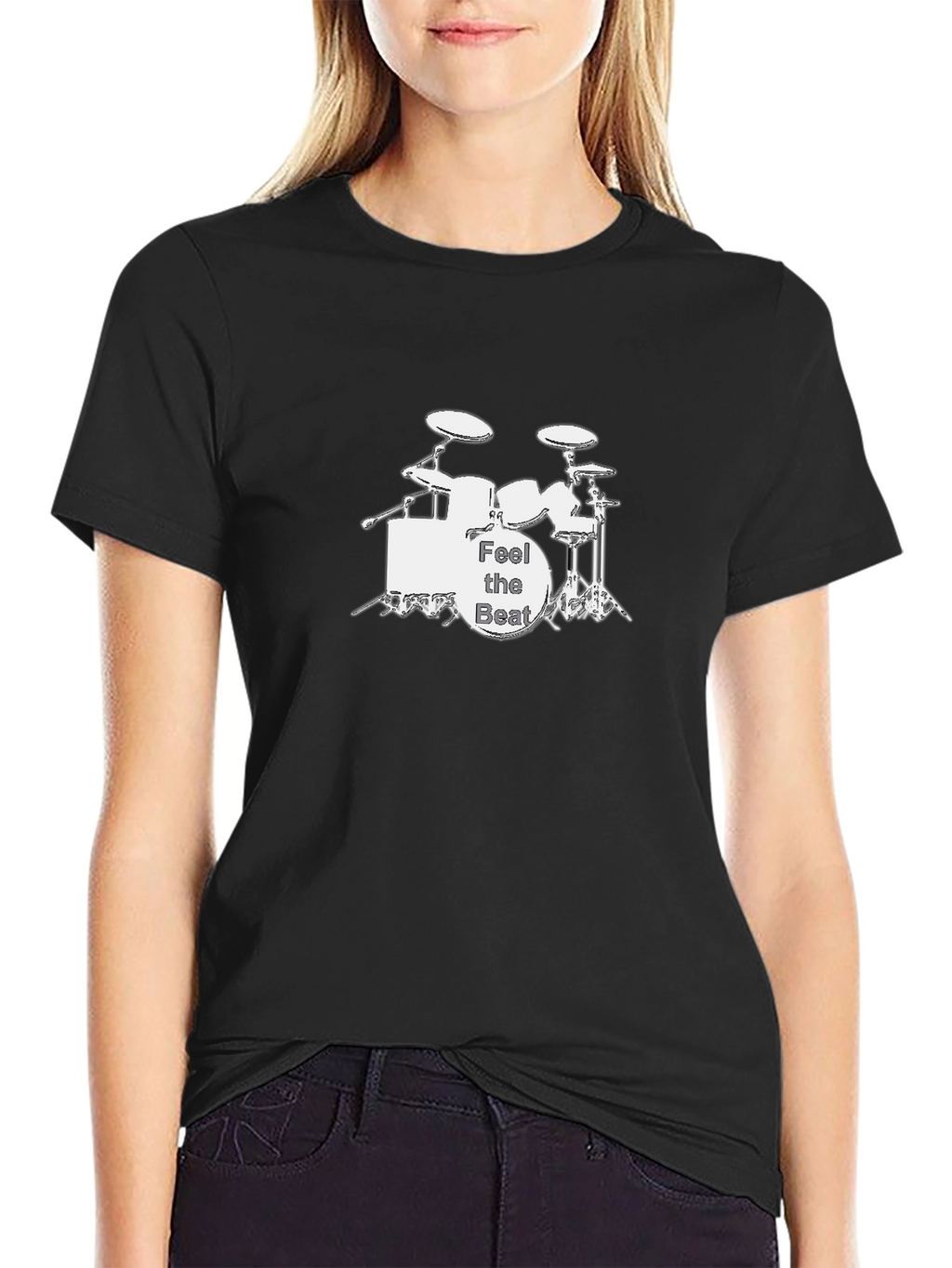 Feel the Beat Drum Kit Black Graphic Tee