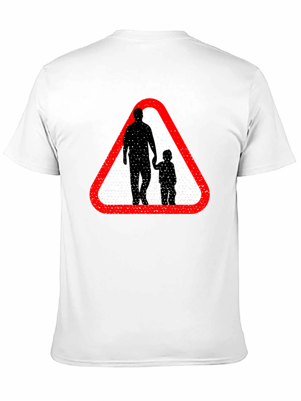 Dad and Child Road Sign Black T-Shirt