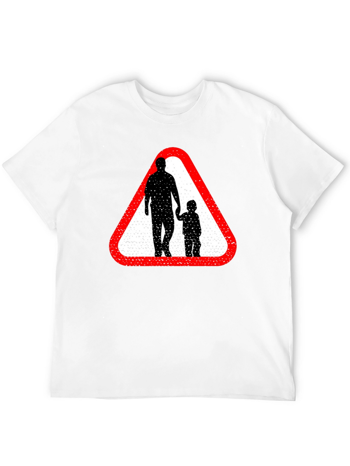 Dad and Child Road Sign Black T-Shirt