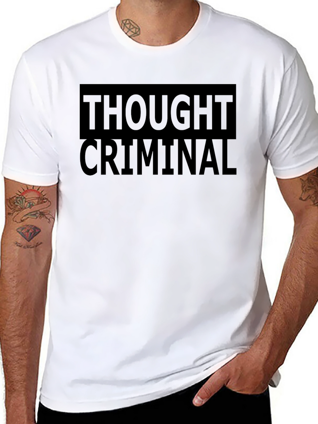 Thought Criminal Black Graphic T-Shirt
