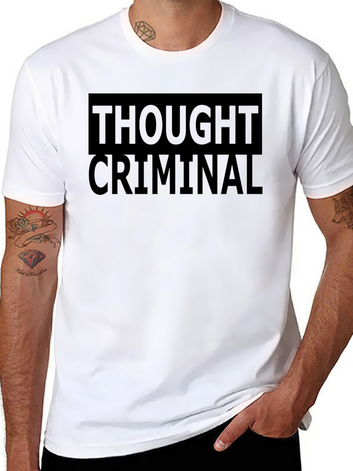 Thought Criminal Black Graphic T-Shirt
