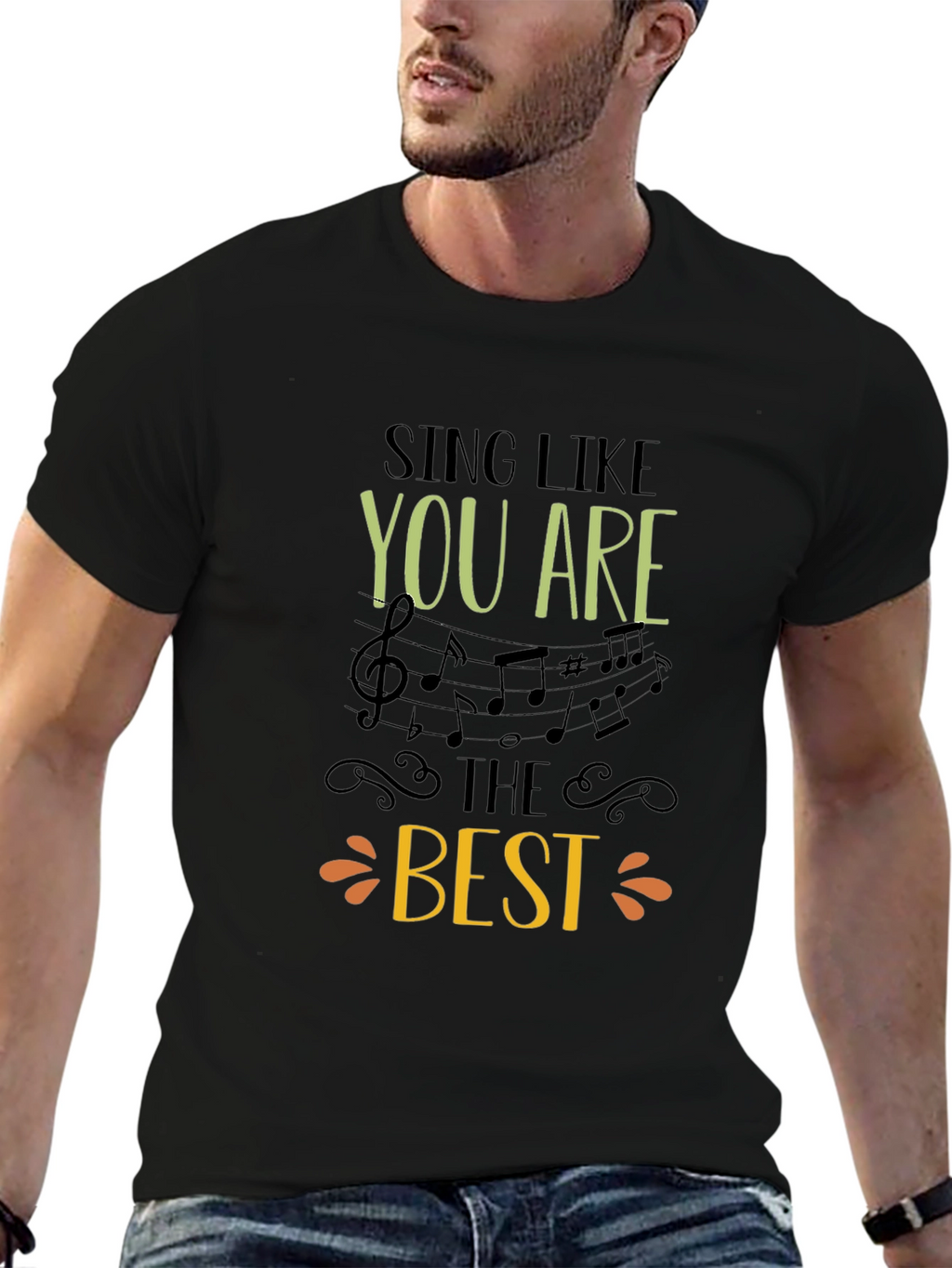 Sing Like You Are The Best Black Graphic Tee