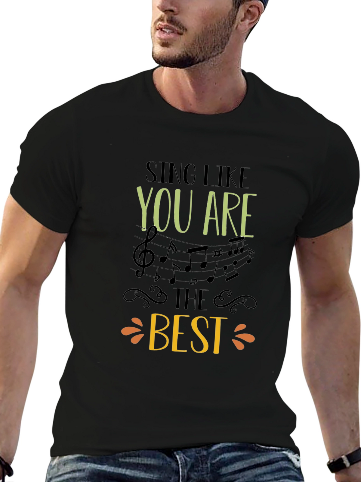Sing Like You Are The Best Black Graphic Tee