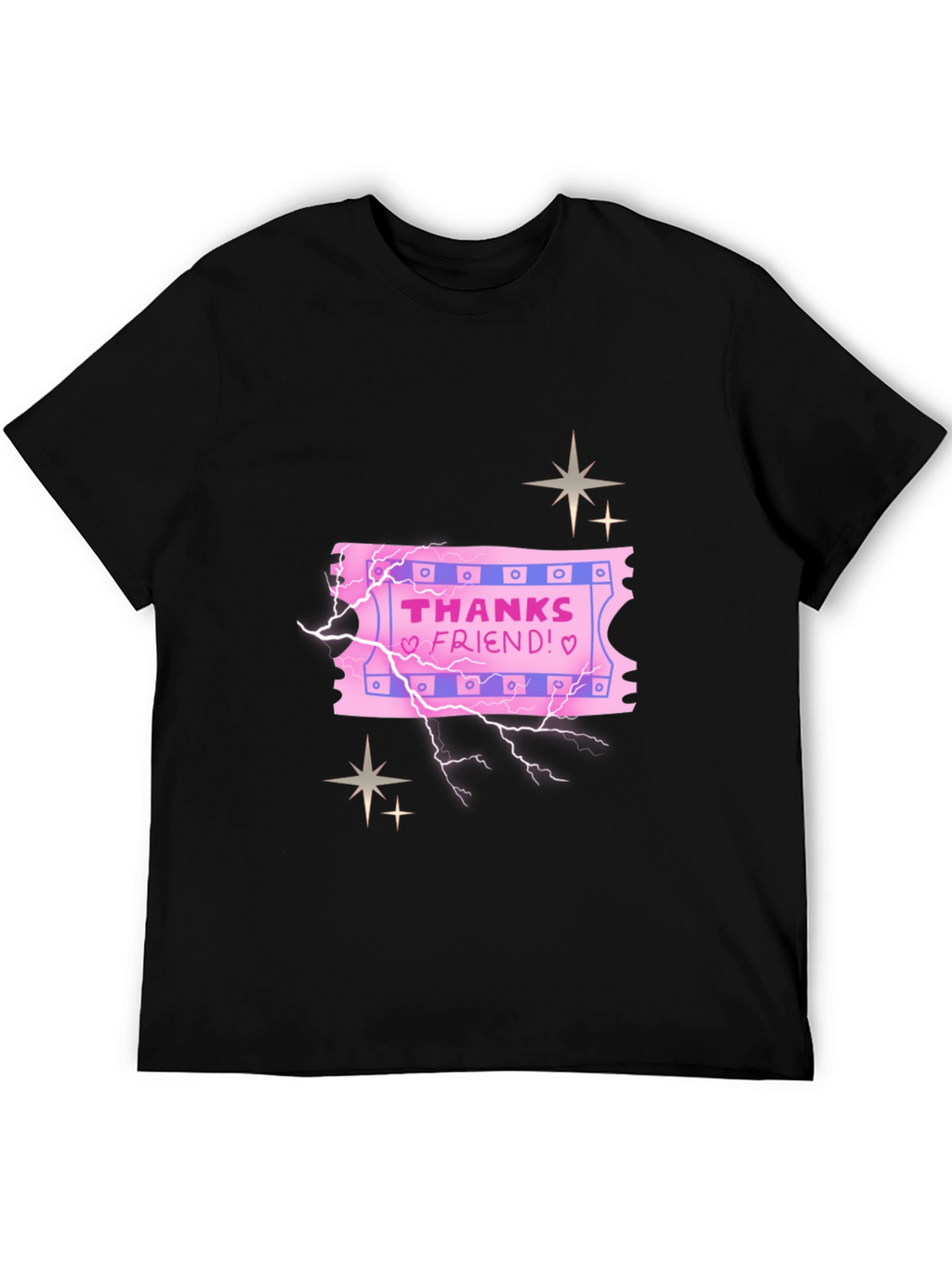 Thanks Friend Graphic Tee - Black