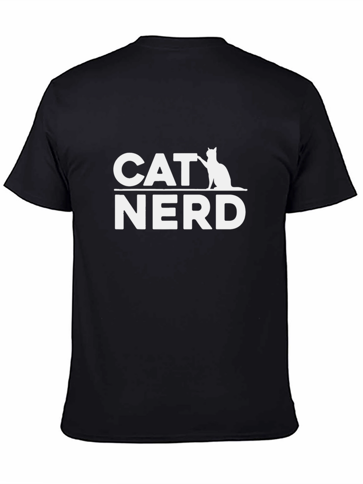 Cat Nerd T-Shirt - Black Cotton Graphic Tee