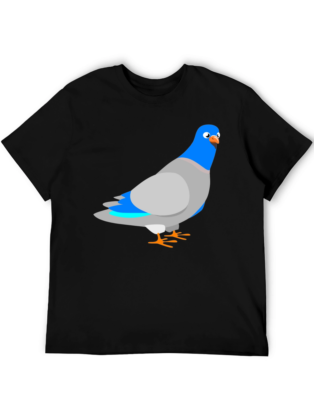 Pigeon Graphic Black T-Shirt - Quirky Bird Tee