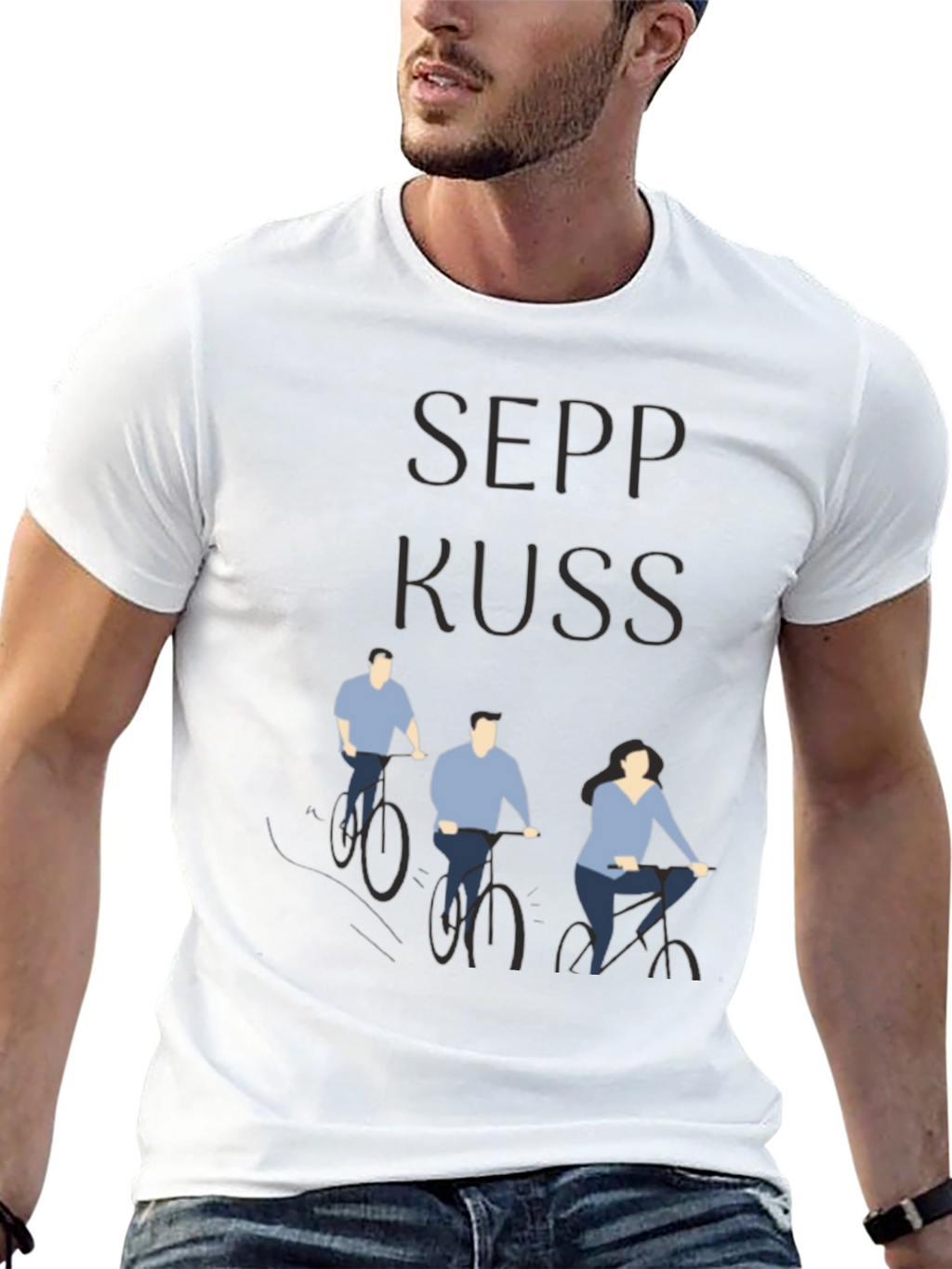 Sepp Kuss Cycling Tee - Black Cotton Graphic T-Shirt
