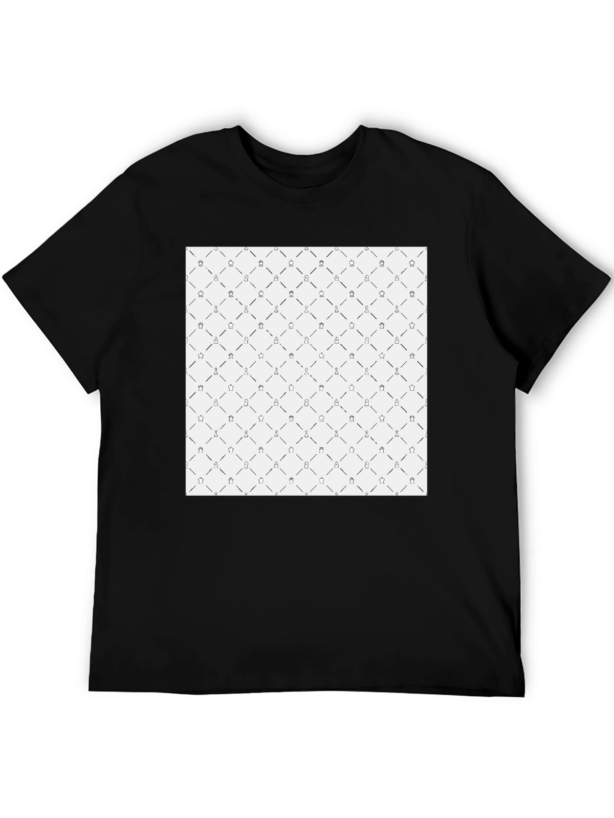 Chess Pattern Black T-Shirt