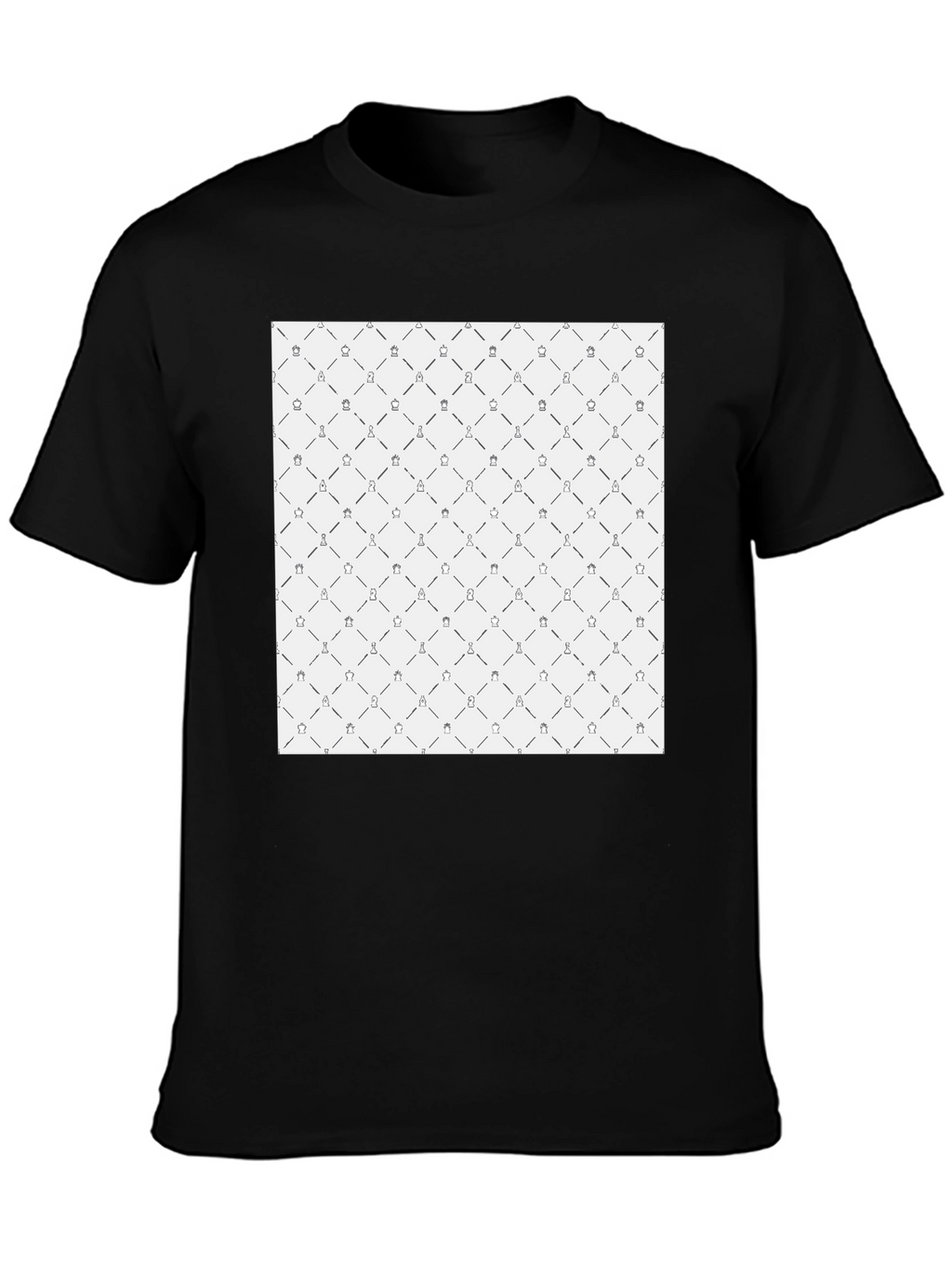 Chess Pattern Black T-Shirt