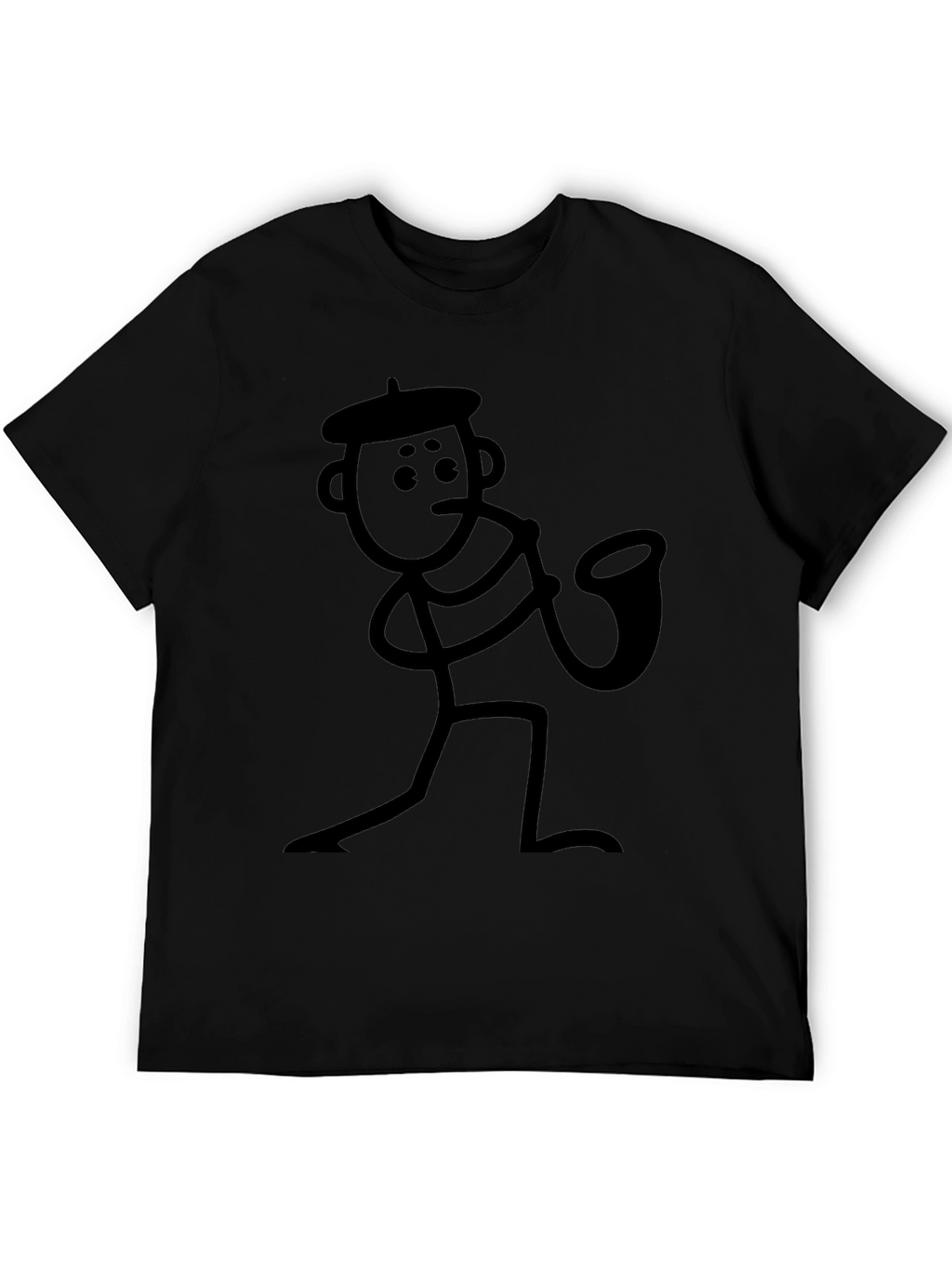 Saxophone Stick Figure T-Shirt - Funny Musician Tee