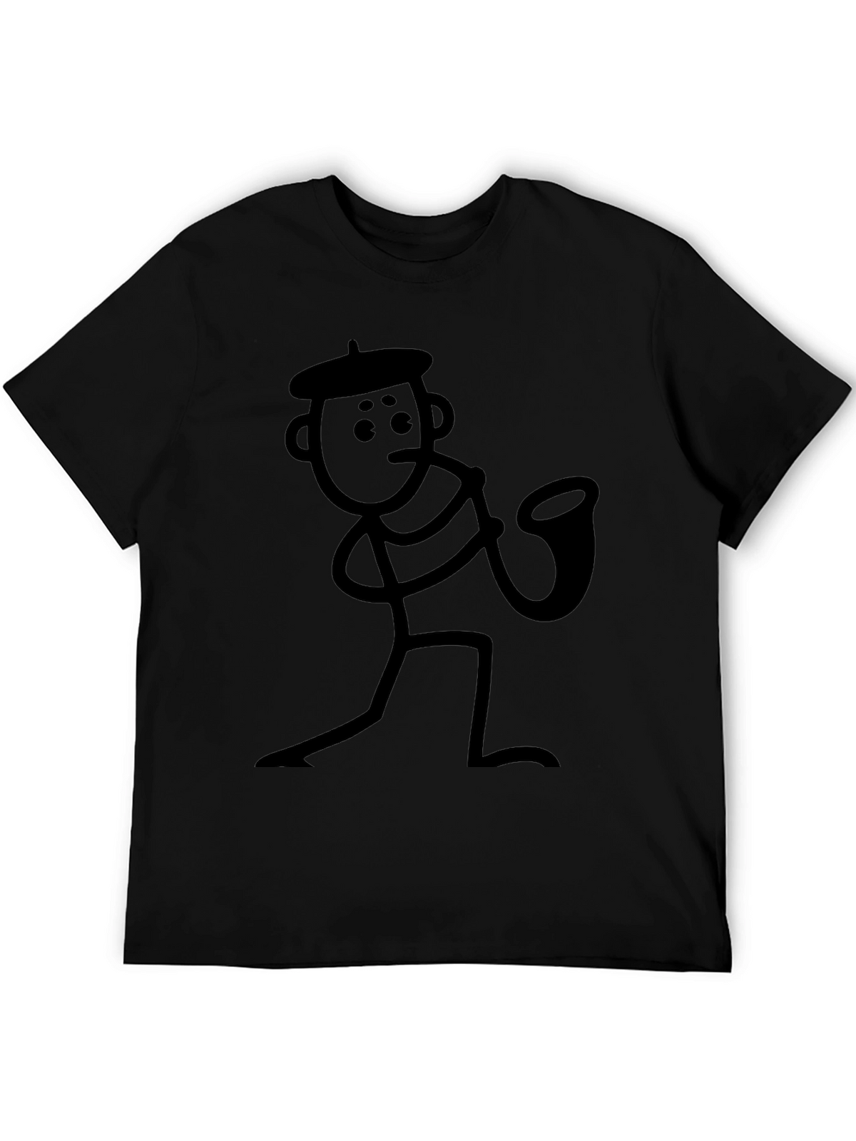 Saxophone Stick Figure T-Shirt - Funny Musician Tee