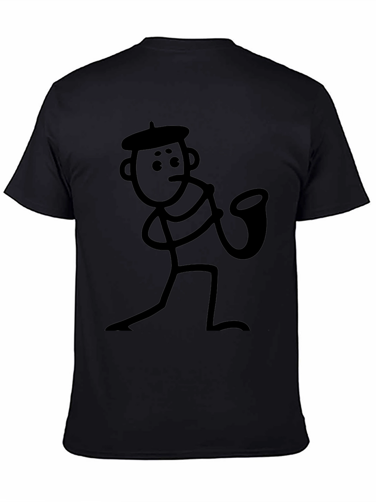 Saxophone Stick Figure T-Shirt - Funny Musician Tee