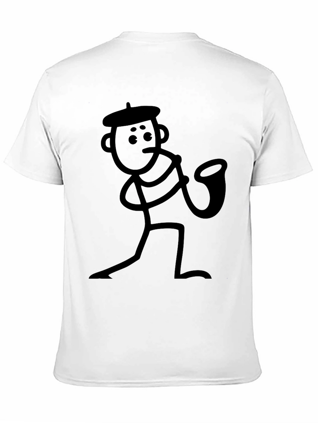 Saxophone Stick Figure T-Shirt - Funny Musician Tee