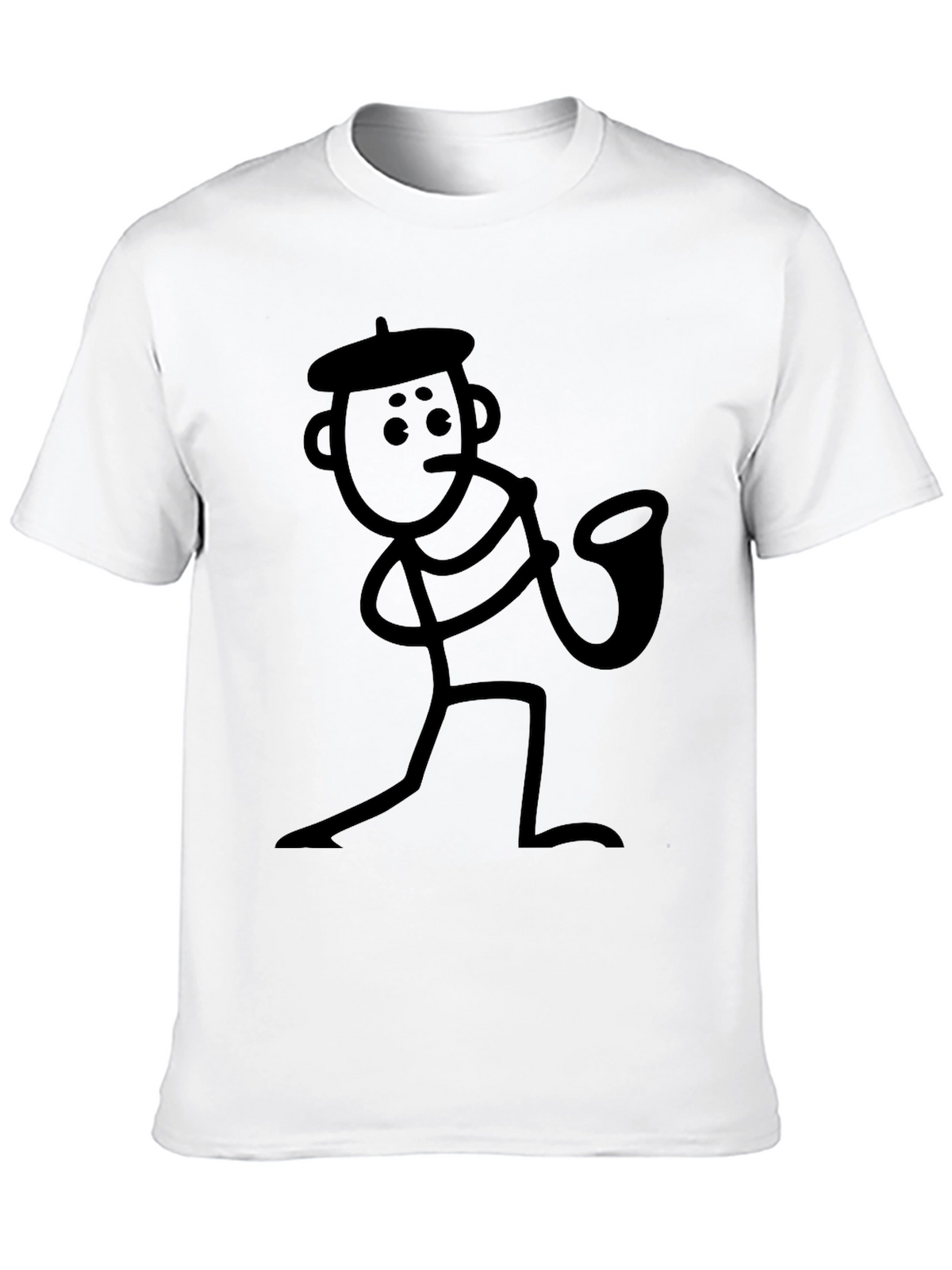 Saxophone Stick Figure T-Shirt - Funny Musician Tee