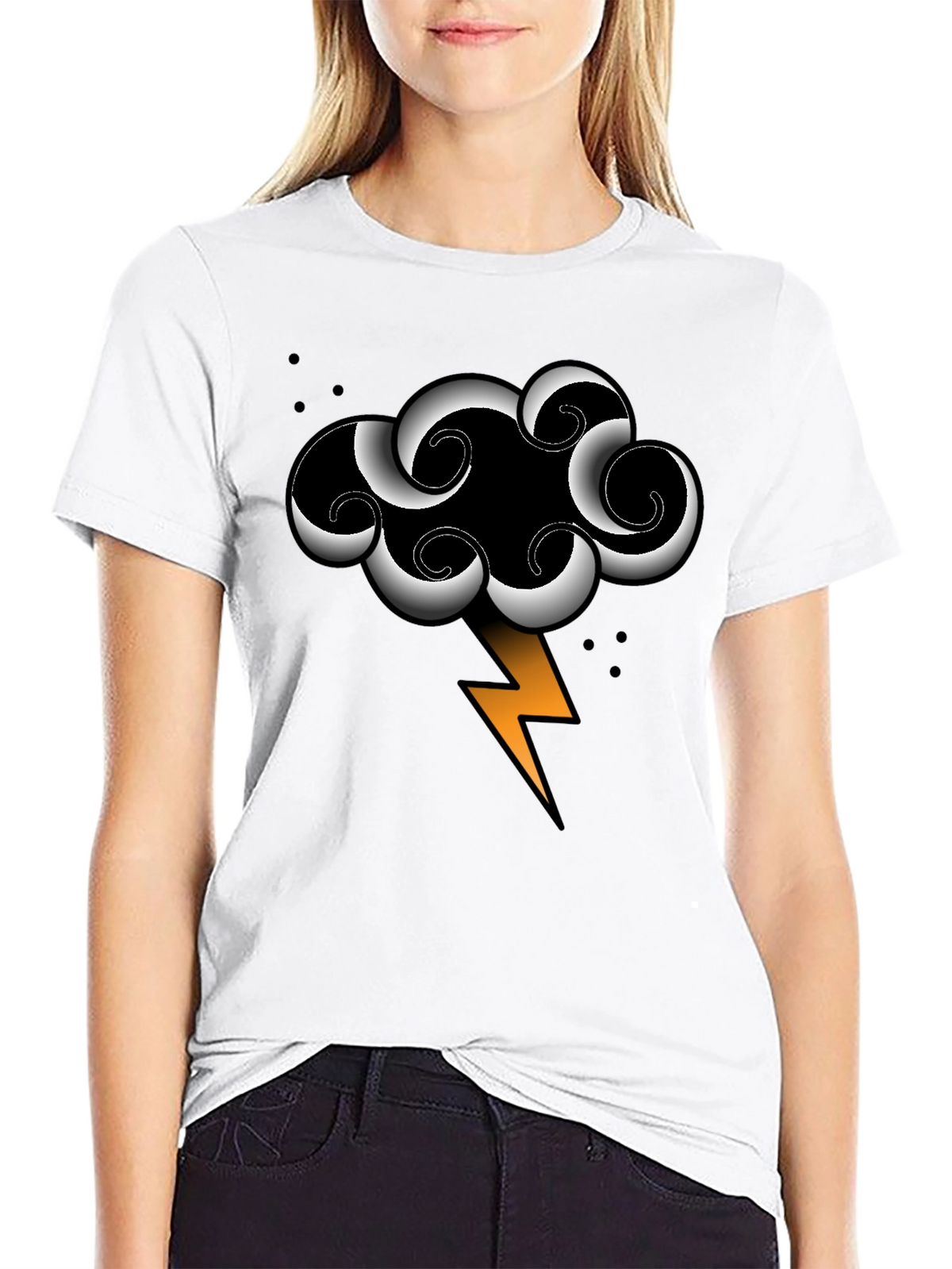 Storm Cloud Lightning Bolt Graphic Tee