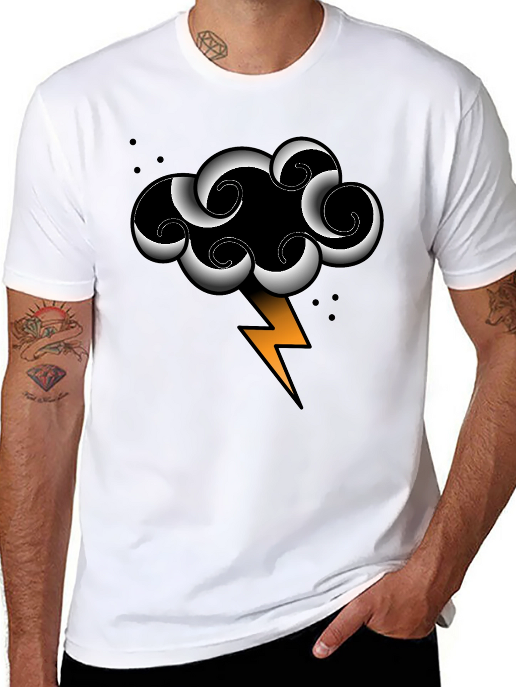 Storm Cloud Lightning Bolt Graphic Tee