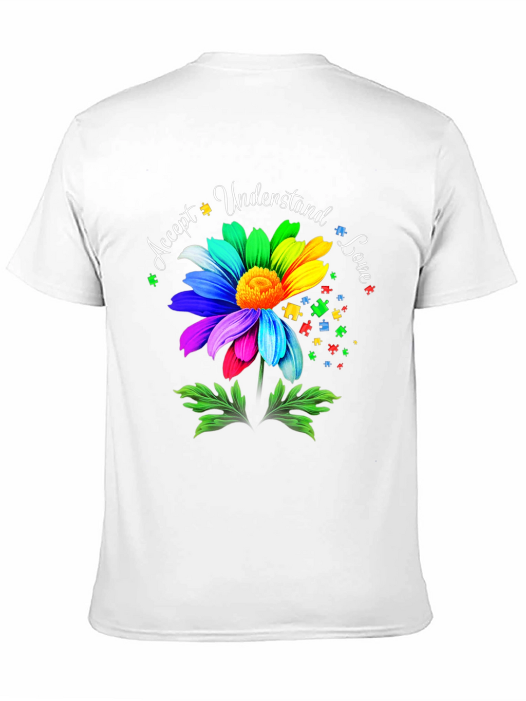 Autism Awareness Flower T-Shirt - Accept Understand Love