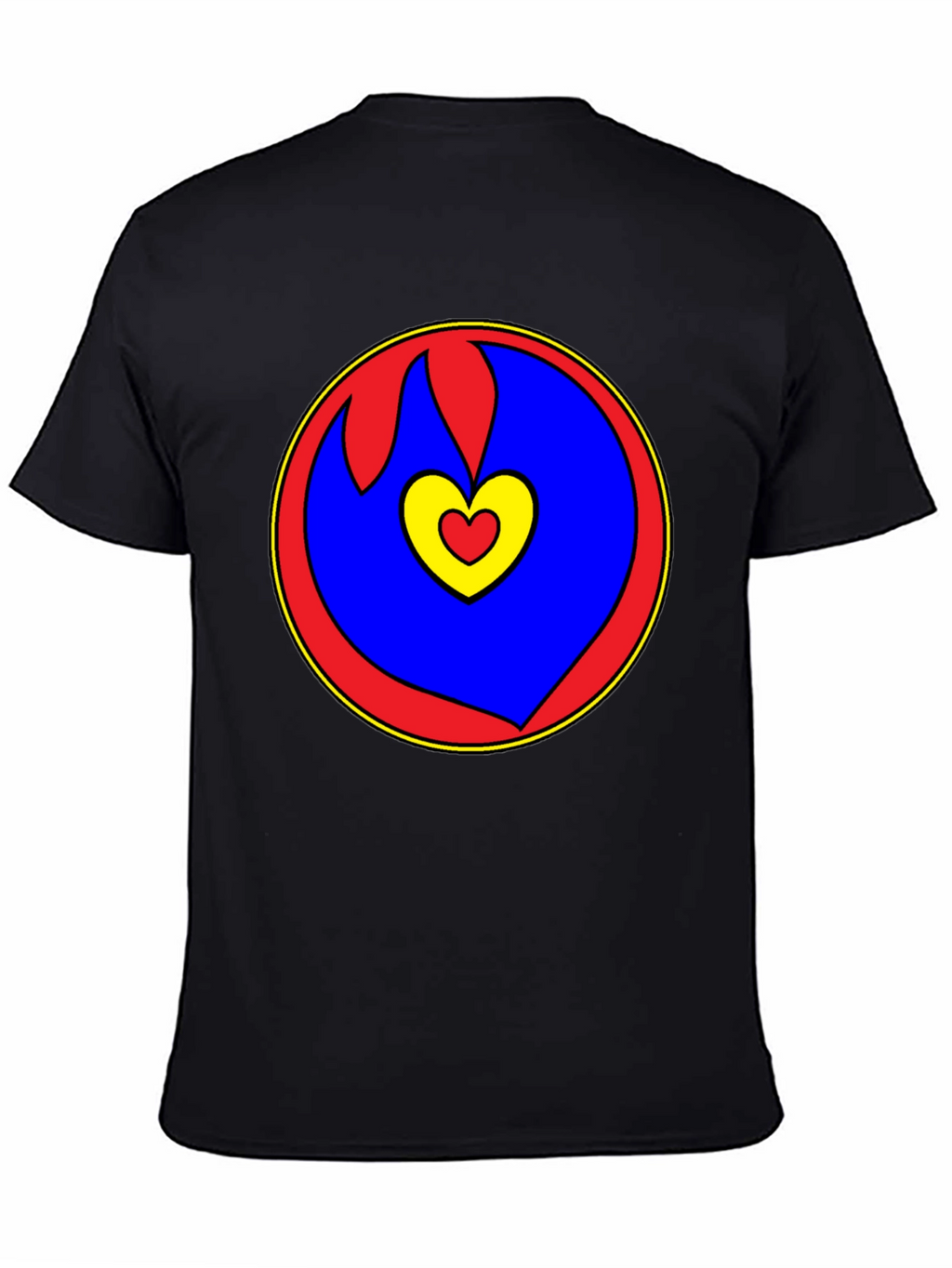 Heart Circle Graphic Tee - Black Casual Shirt
